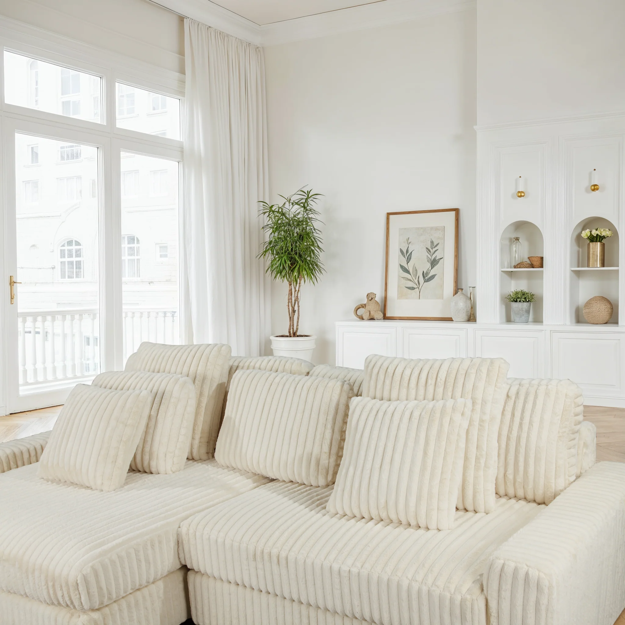 Canapé angle velours réversible tissu doux - VITO - Image 11