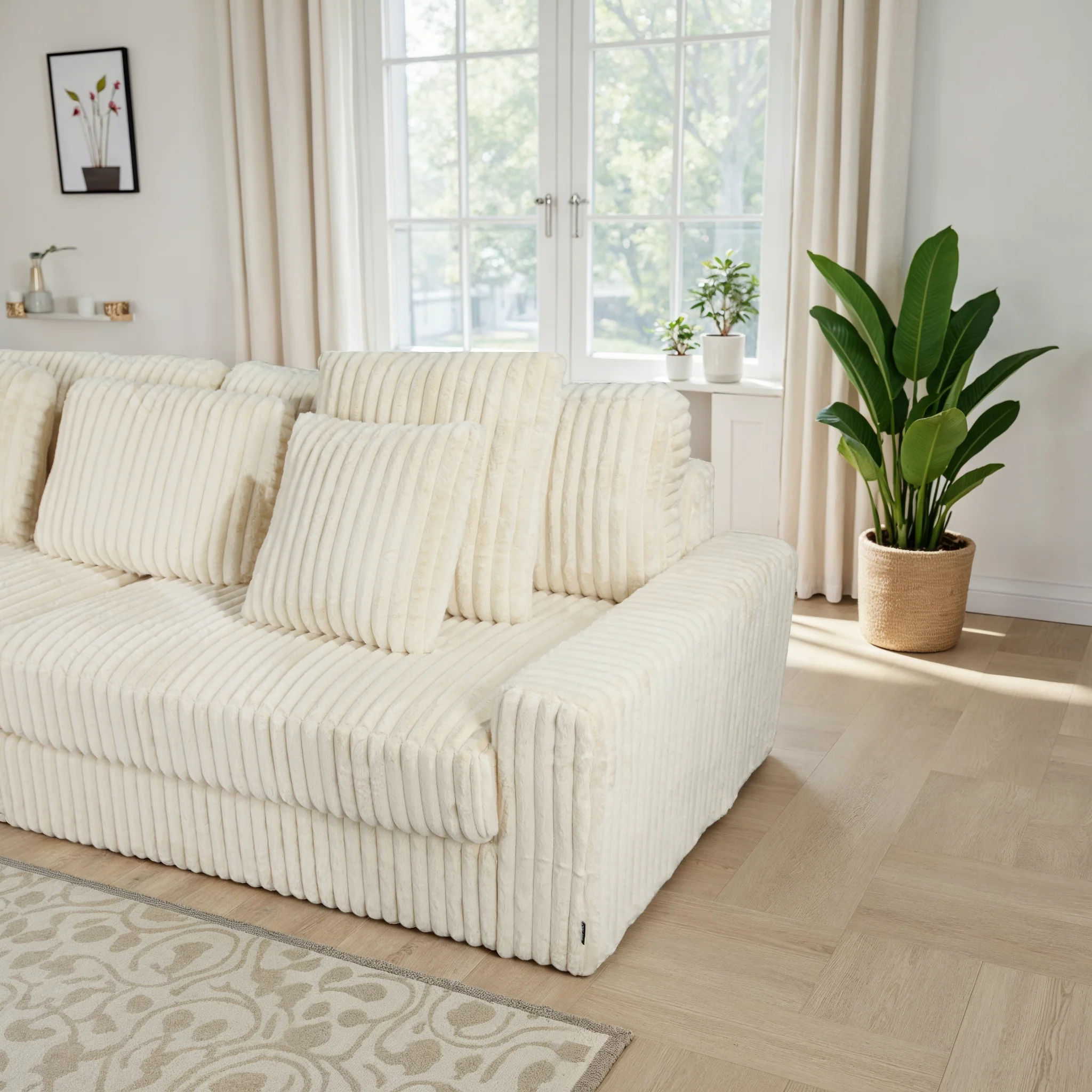 Canapé angle velours réversible tissu doux - VITO - Image 12