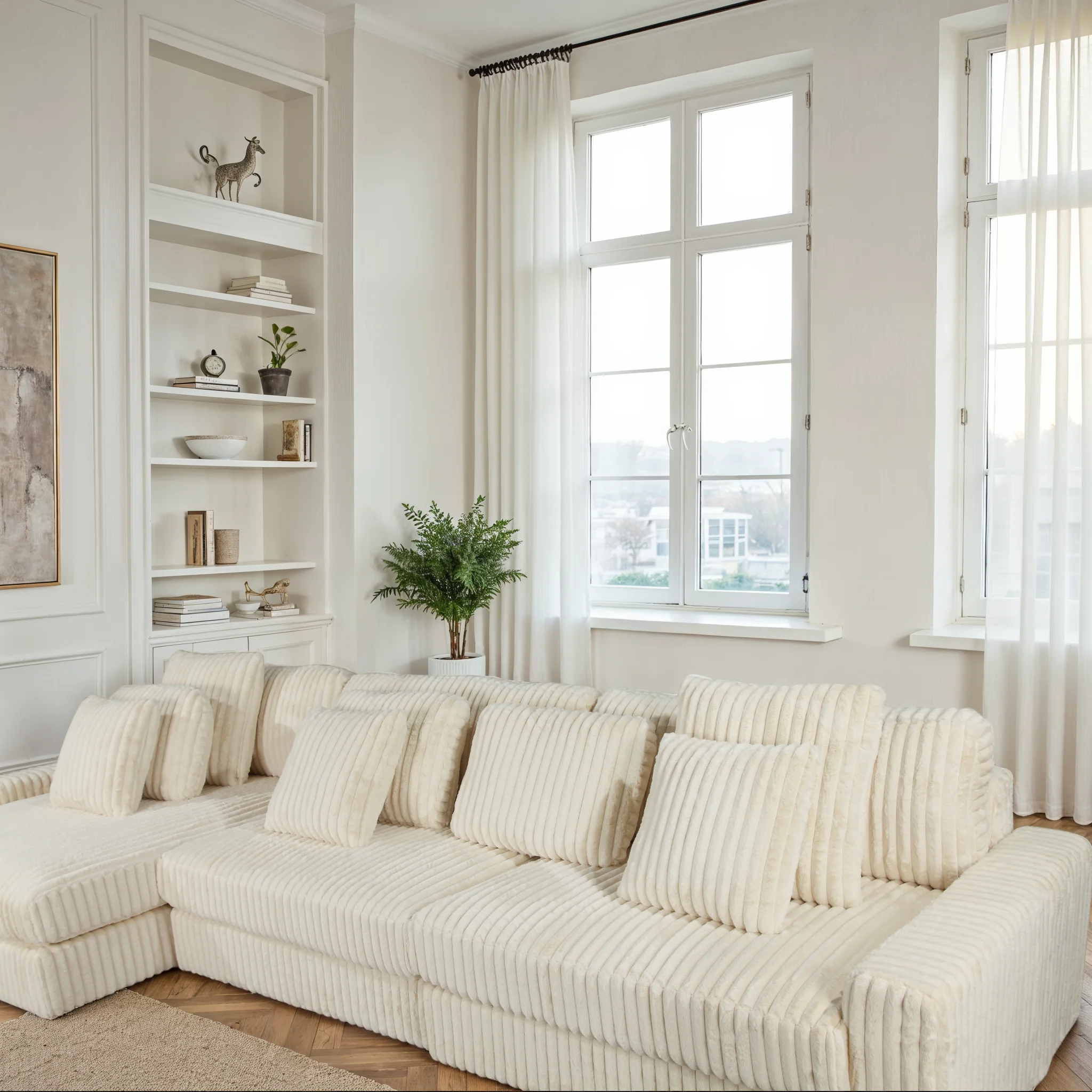 Canapé angle velours réversible tissu doux - VITO - Image 13