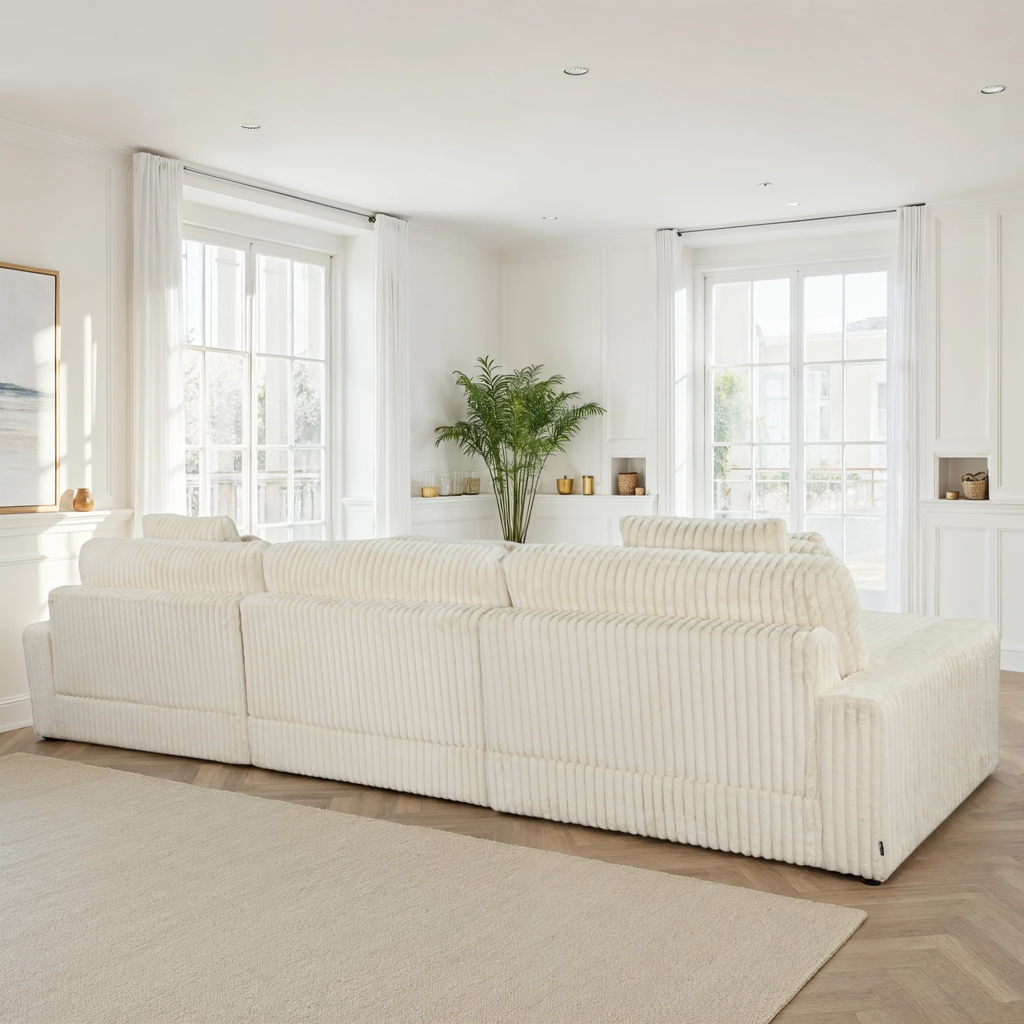 Canapé angle velours réversible tissu doux - VITO - Image 16