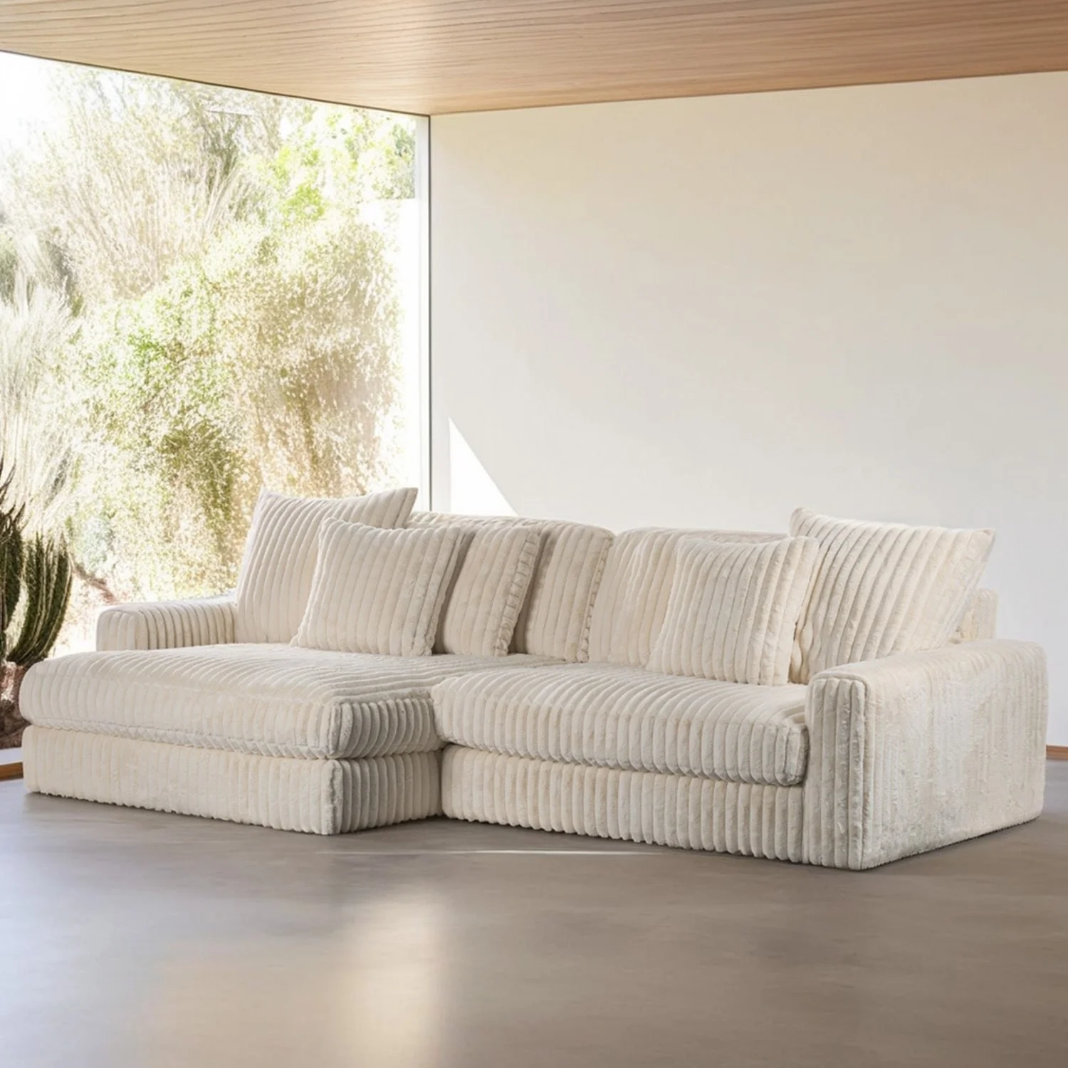 Canapé angle velours réversible tissu doux - VITO - Image 25