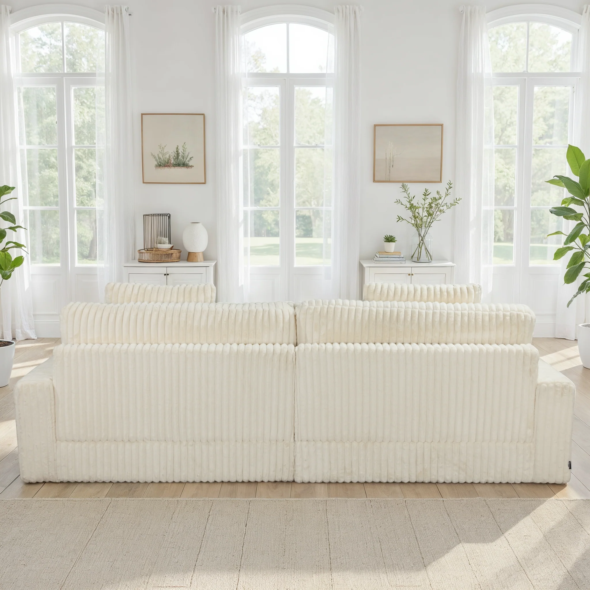 Canapé angle velours réversible tissu doux - VITO - Image 5