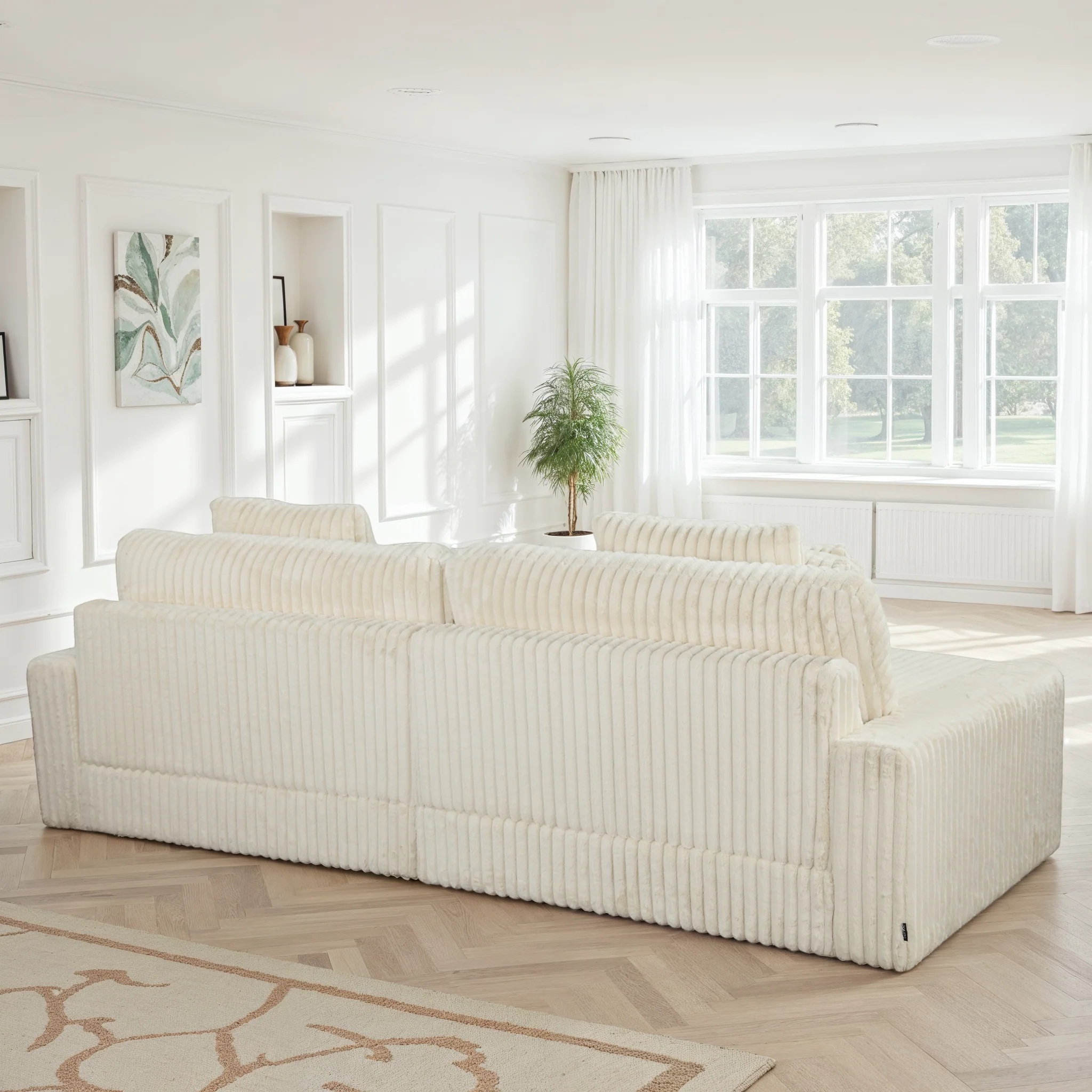 Canapé angle velours réversible tissu doux - VITO - Image 6