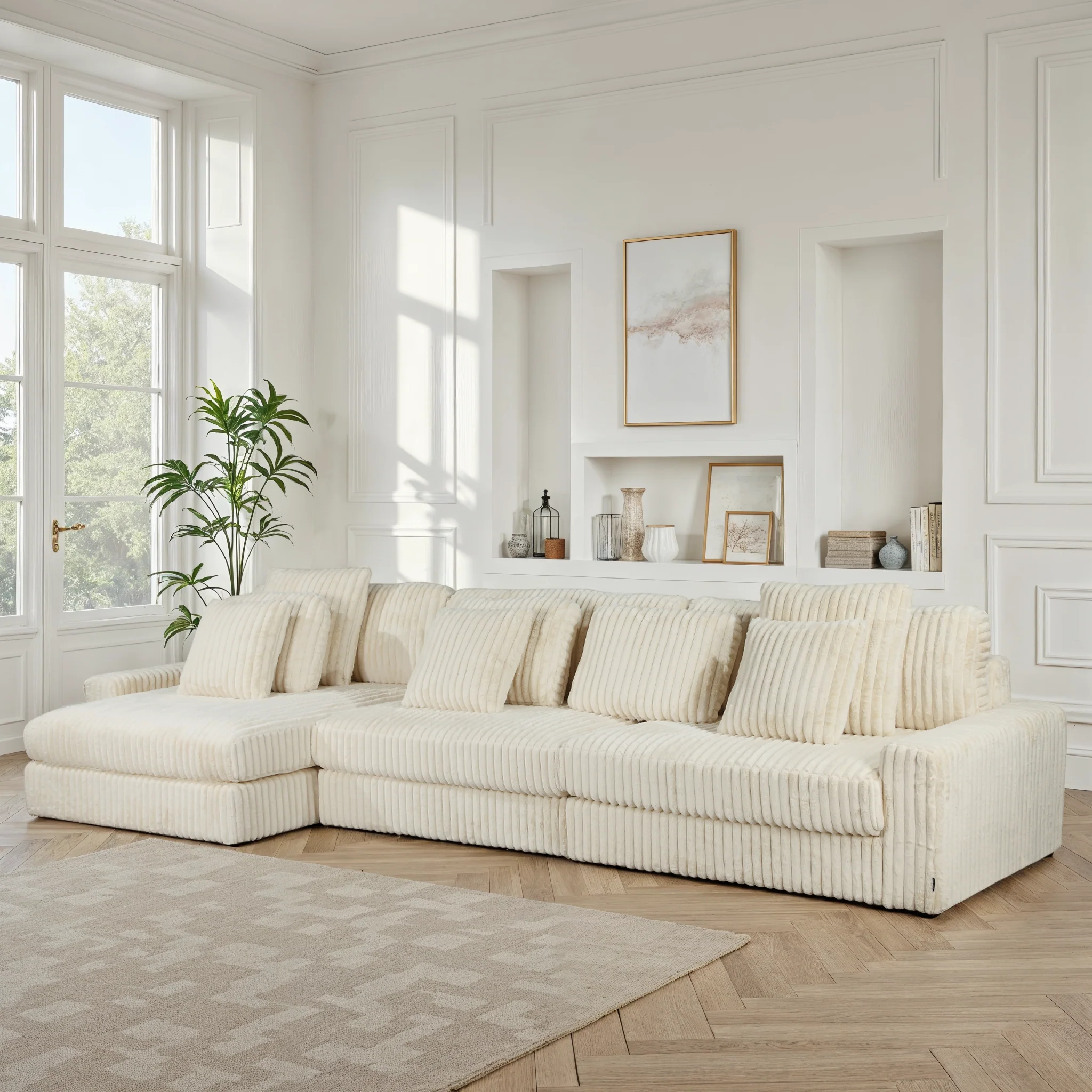 Canapé angle velours réversible tissu doux - VITO - Image 7