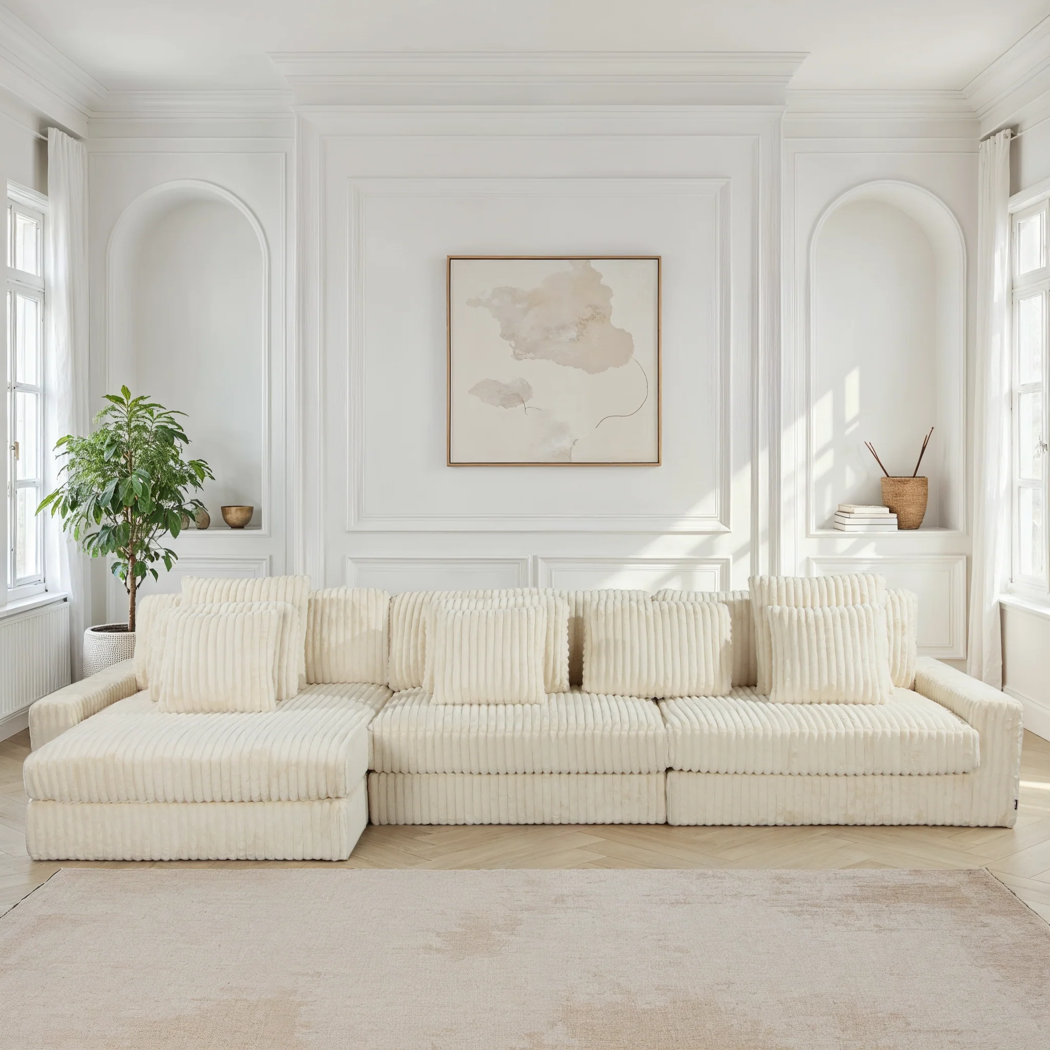 Canapé angle velours réversible tissu doux - VITO - Image 8