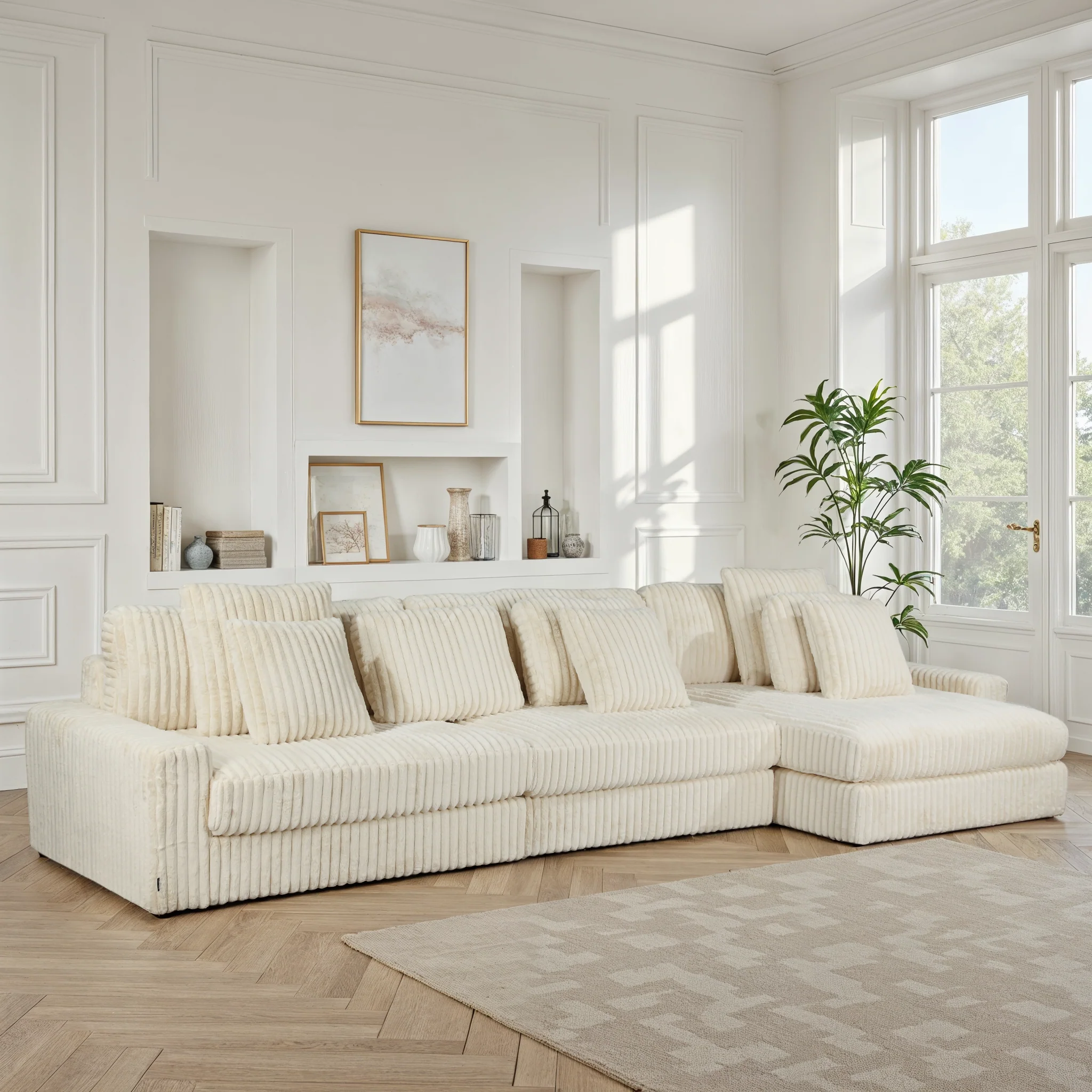 Canapé angle velours réversible tissu doux - VITO - Image 9