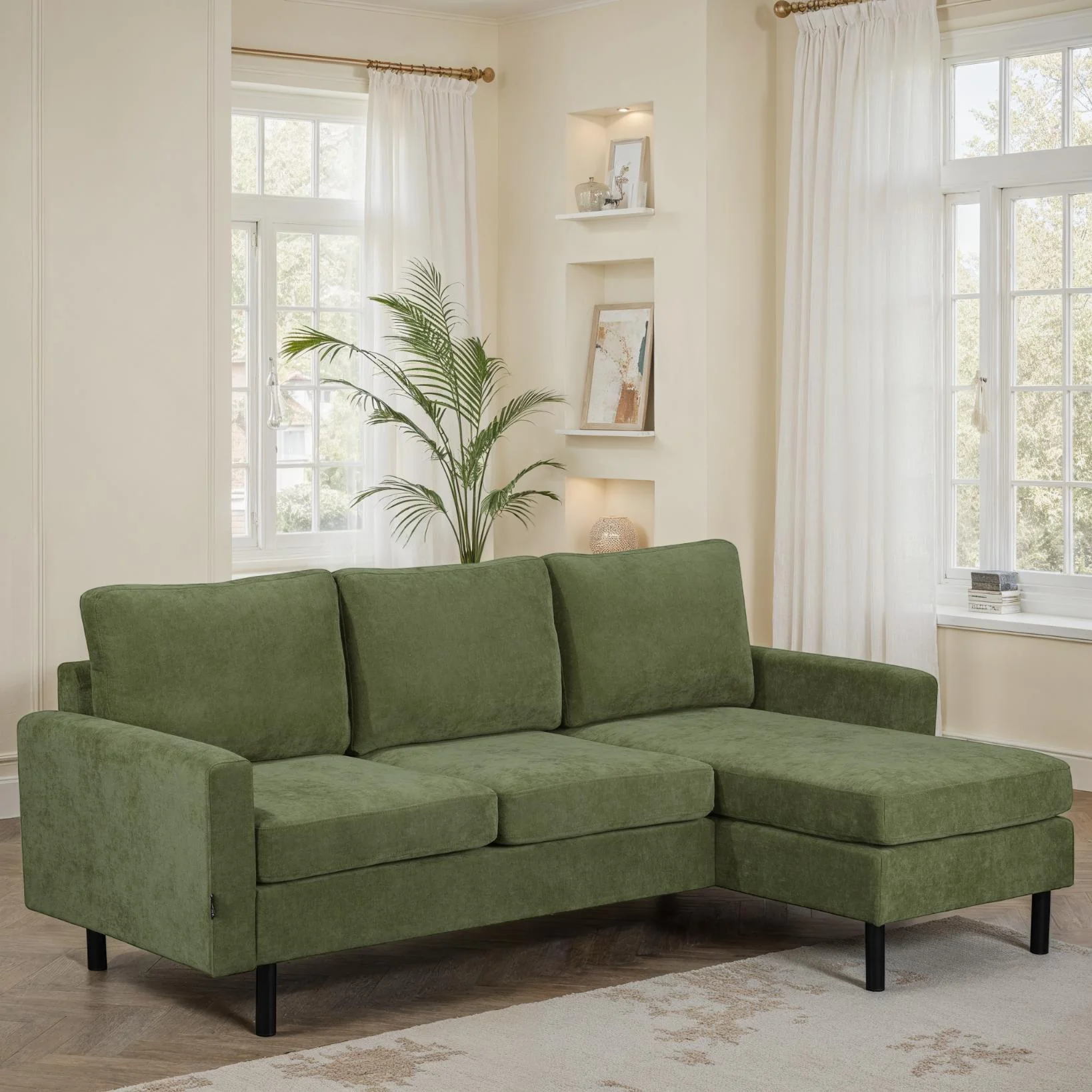 Canapé d'angle compact 3 places 200x135x80cm réversible - RIB - Image 10