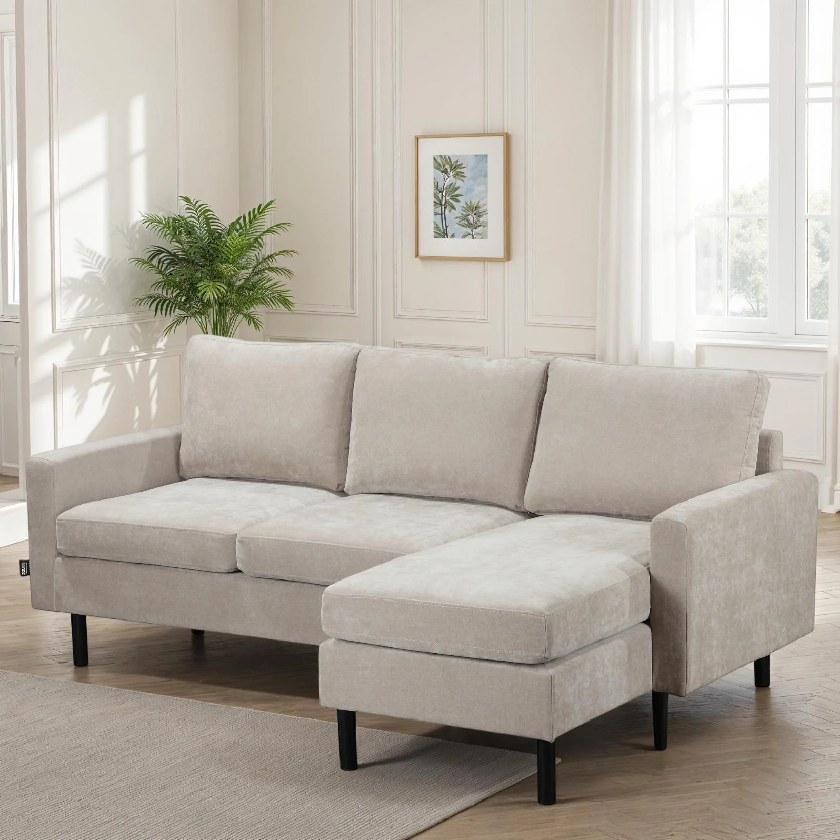 Canapé d'angle compact 3 places 200x135x80cm réversible - RIB - Image 3