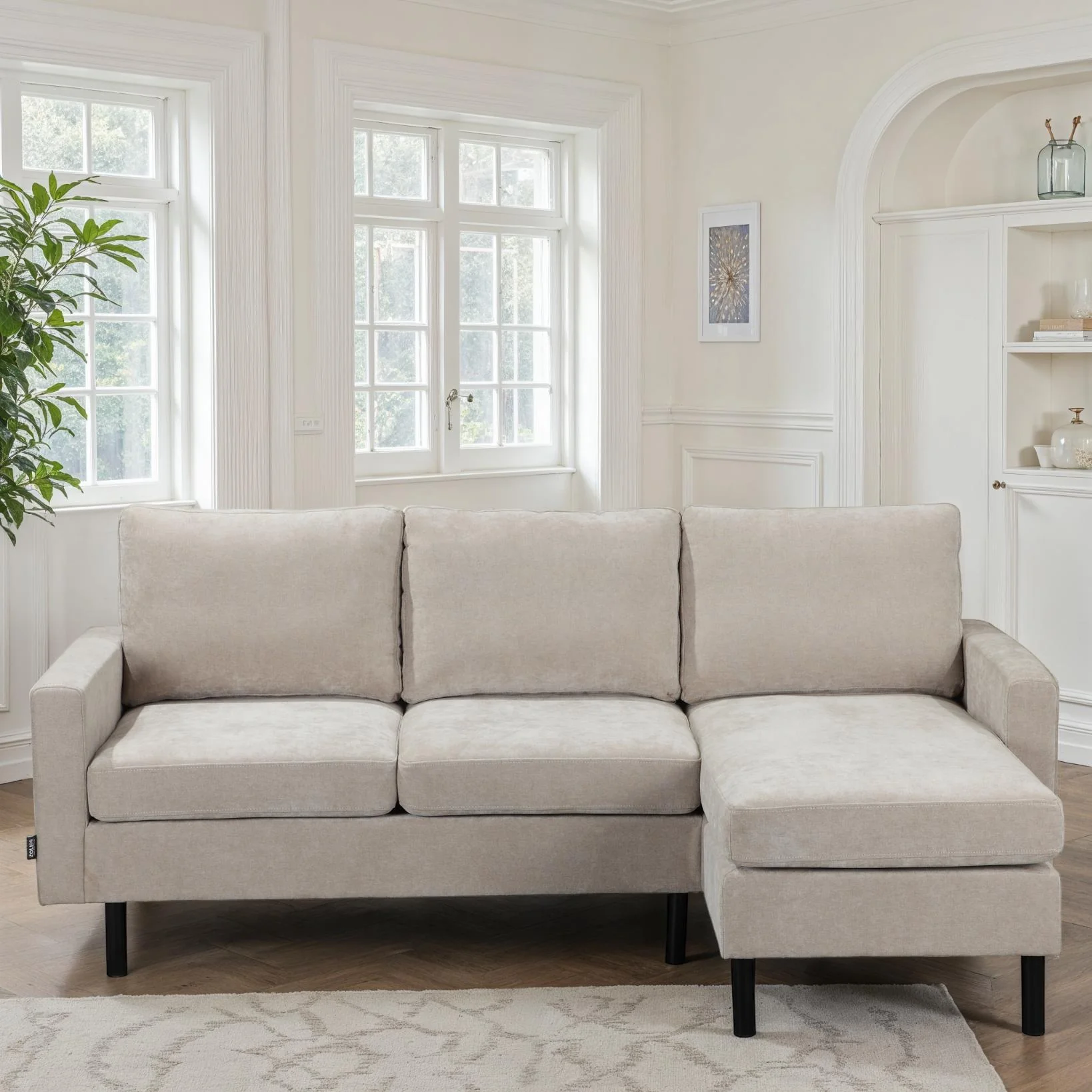 Canapé d'angle compact 3 places 200x135x80cm réversible - RIB - Image 4