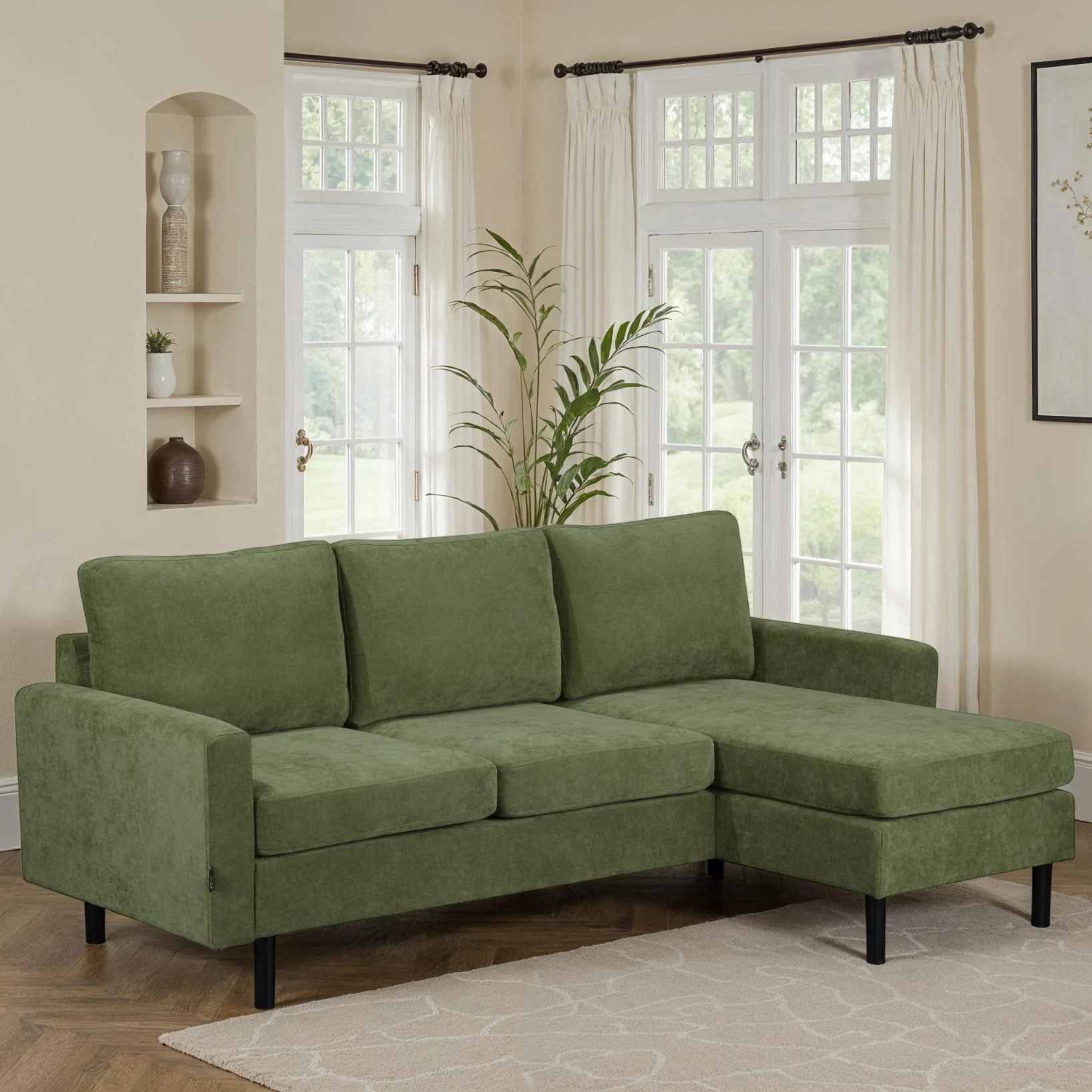 Canapé d'angle compact 3 places 200x135x80cm réversible - RIB - Image 8