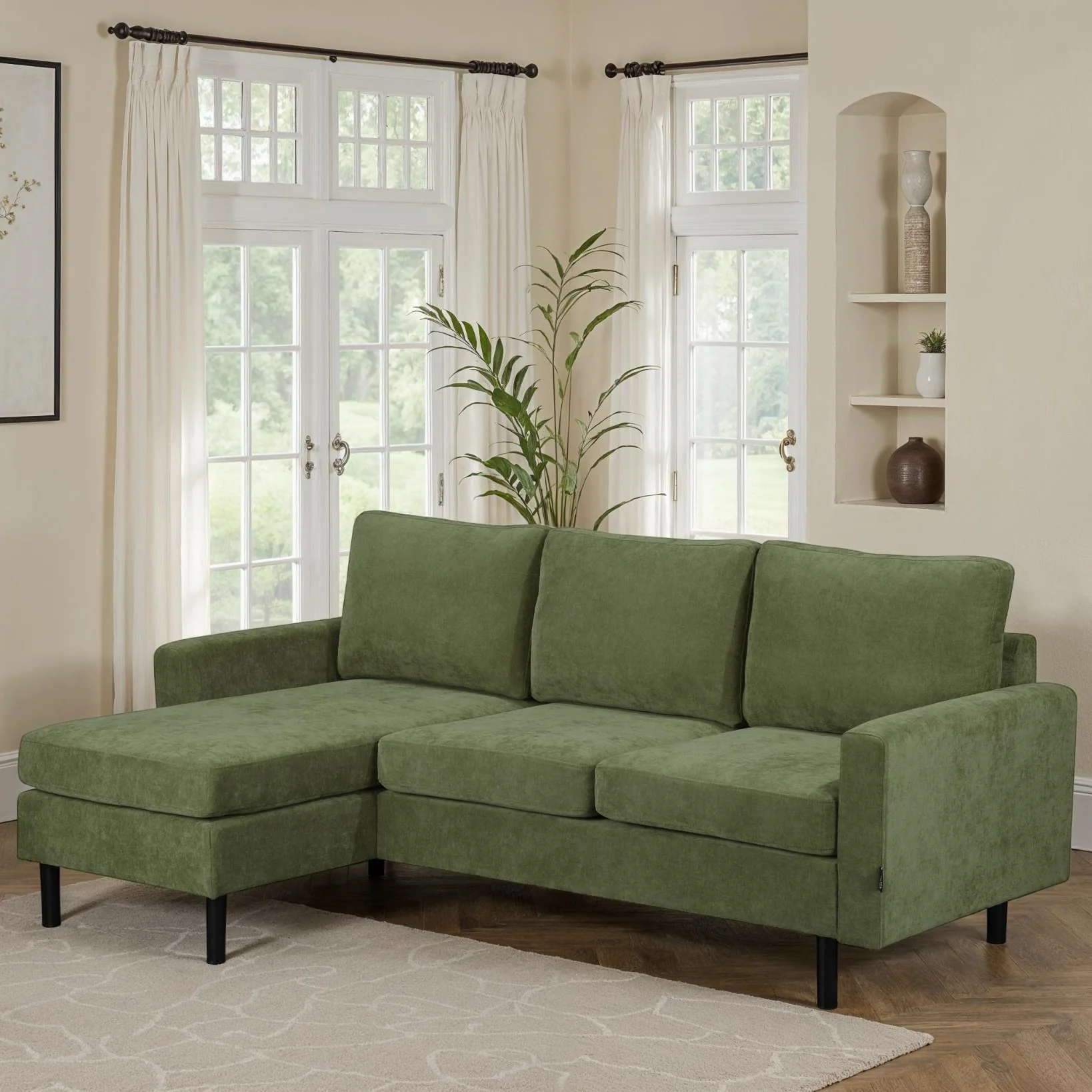 Canapé d'angle compact 3 places 200x135x80cm réversible - RIB - Image 9