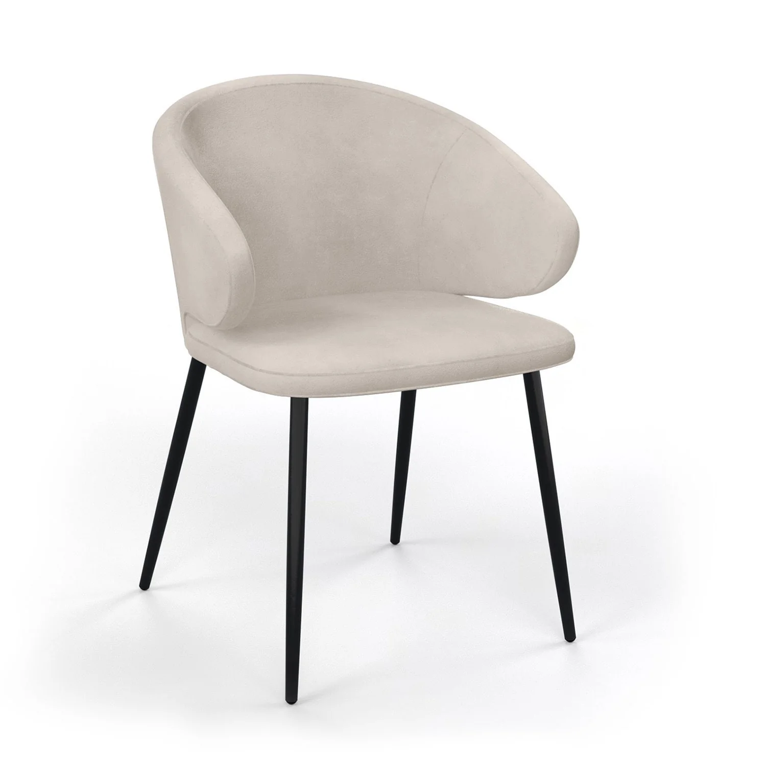 Chaise en tissu pieds noirs, 60x50xH80 cm - FIDJI - Image 15