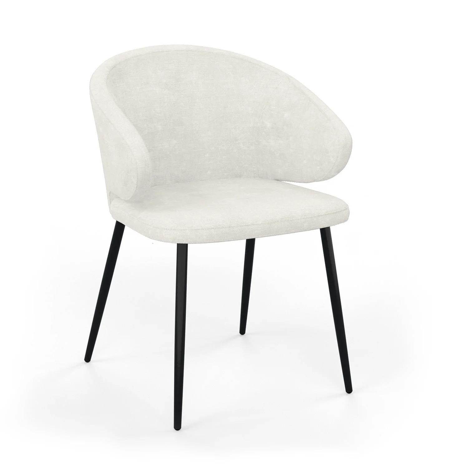 Chaise en tissu pieds noirs, 60x50xH80 cm - FIDJI - Image 3