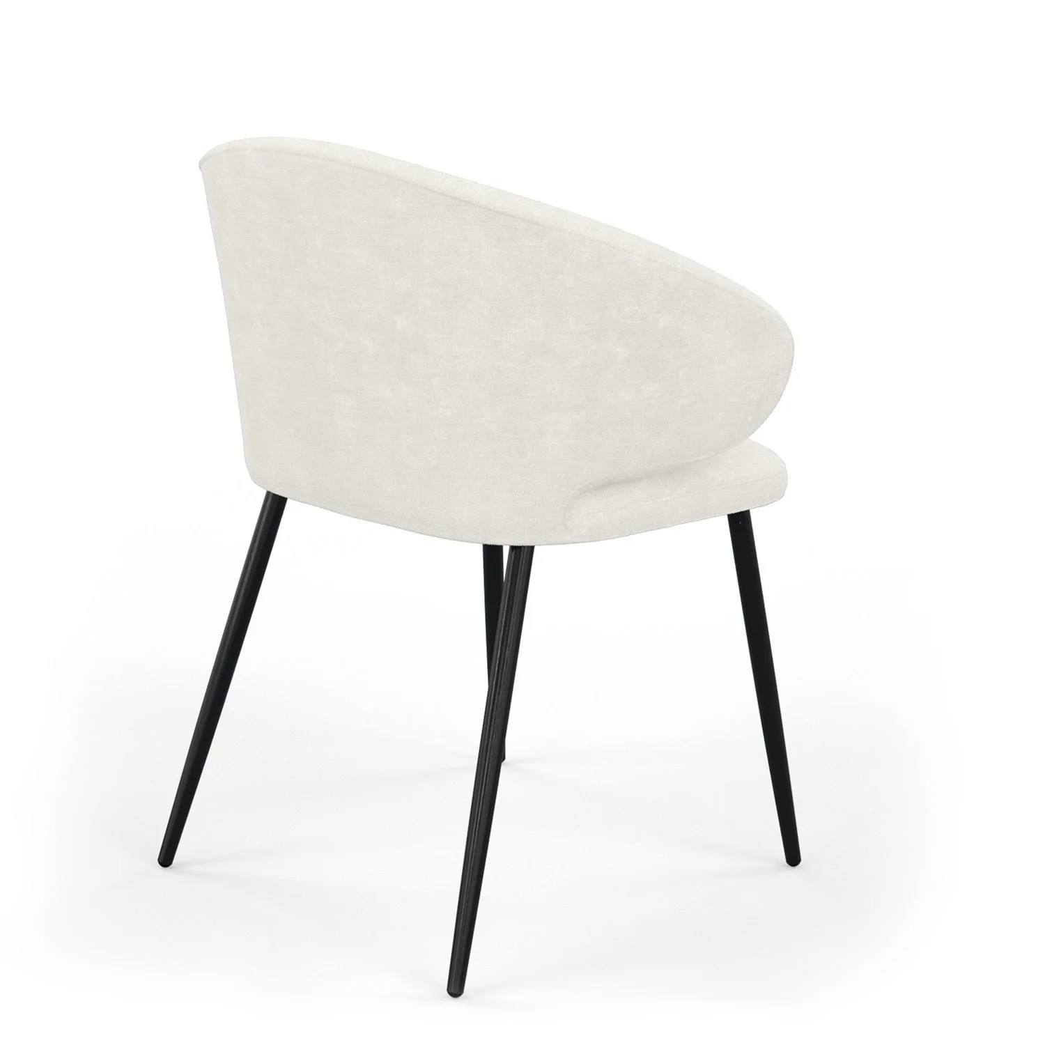 Chaise en tissu pieds noirs, 60x50xH80 cm - FIDJI - Image 4