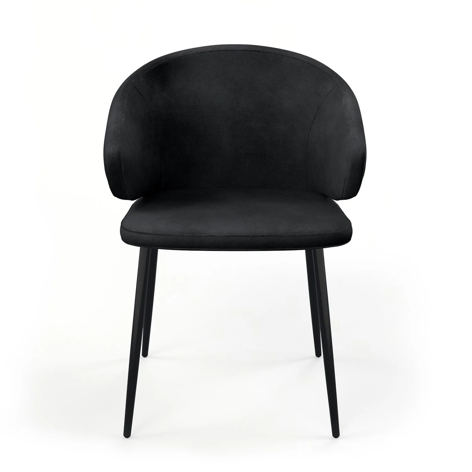 Chaise en tissu pieds noirs, 60x50xH80 cm - FIDJI - Image 8