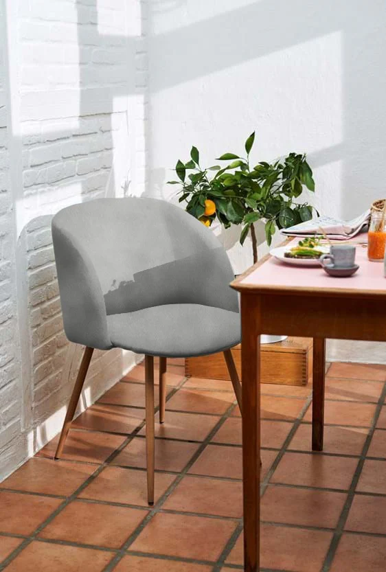 Chaise en velours, 55,5x60xH83 cm - YPOS - Image 3