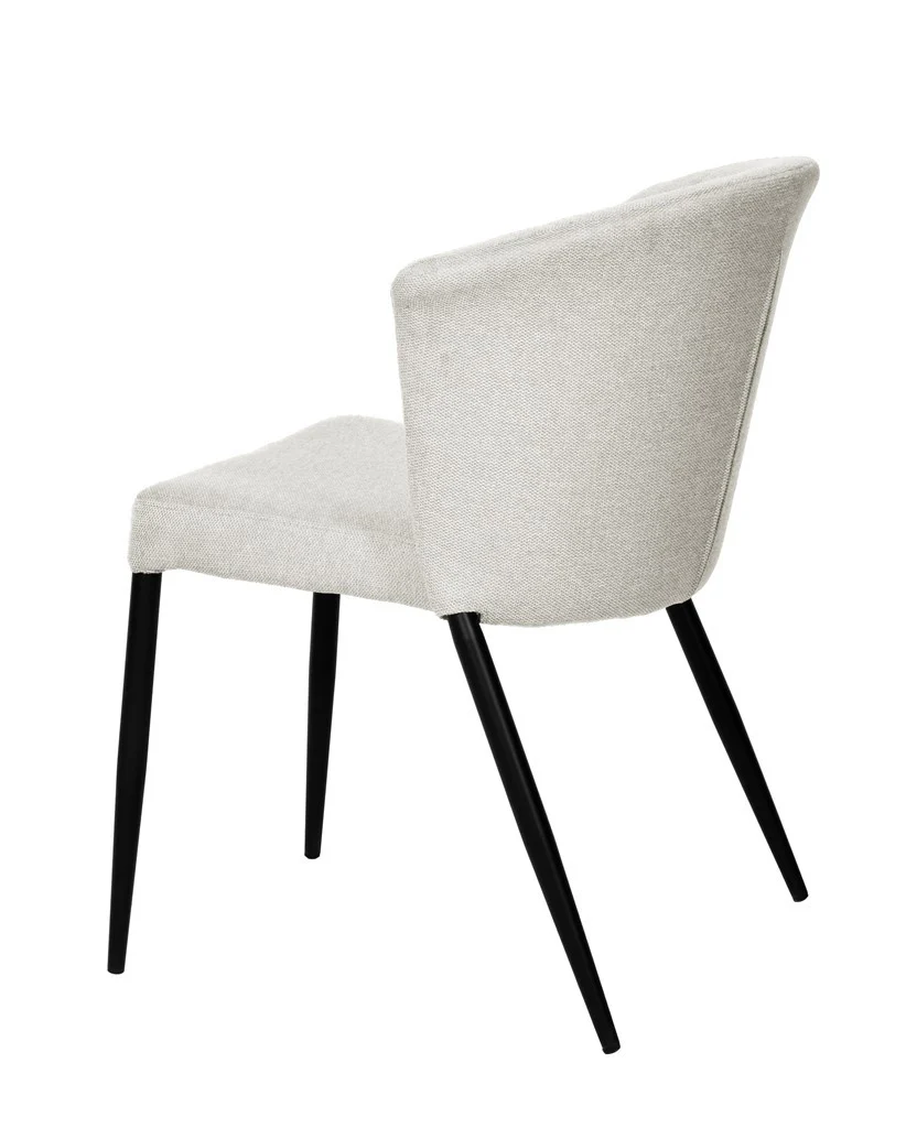 Chaise Nils tissu prémium chiné doux et métal noir- empilable - Image 12