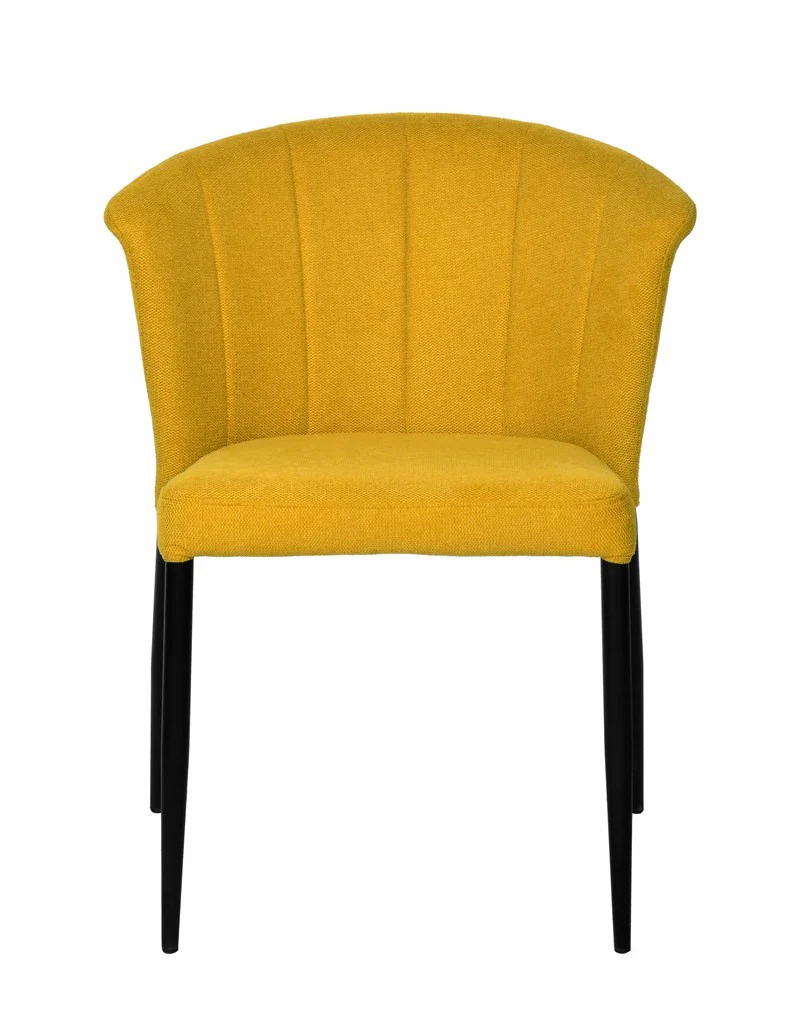 Chaise Nils tissu prémium chiné doux et métal noir- empilable - Image 15