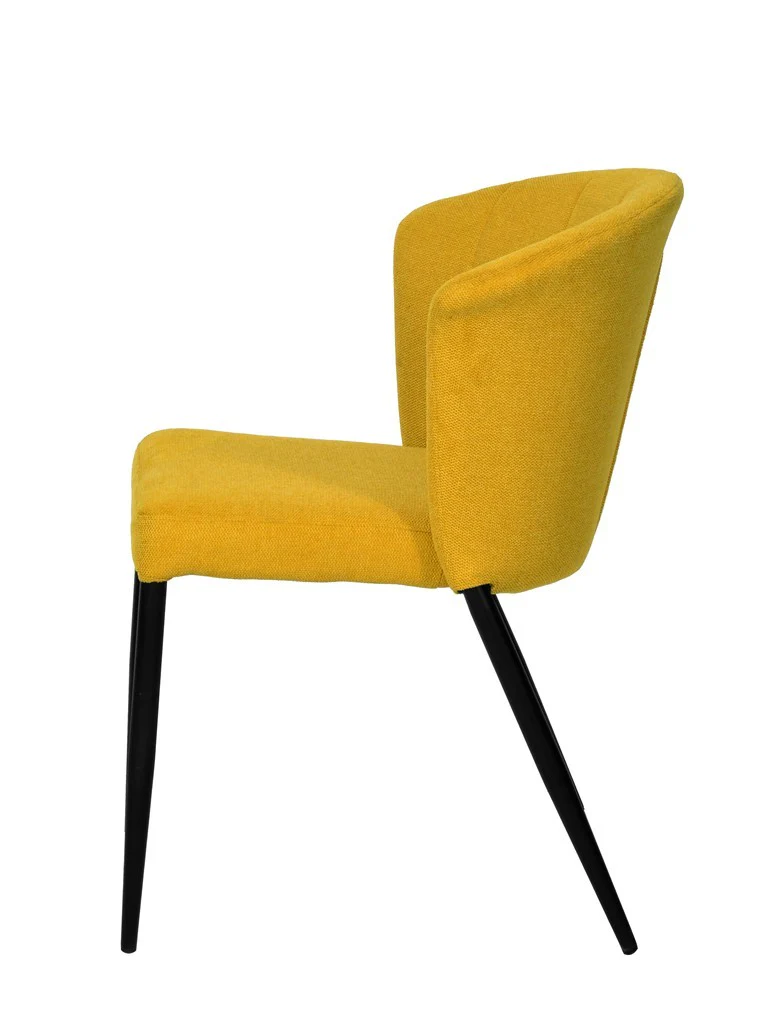 Chaise Nils tissu prémium chiné doux et métal noir- empilable - Image 17