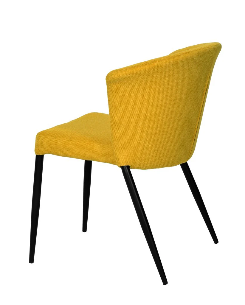 Chaise Nils tissu prémium chiné doux et métal noir- empilable - Image 18