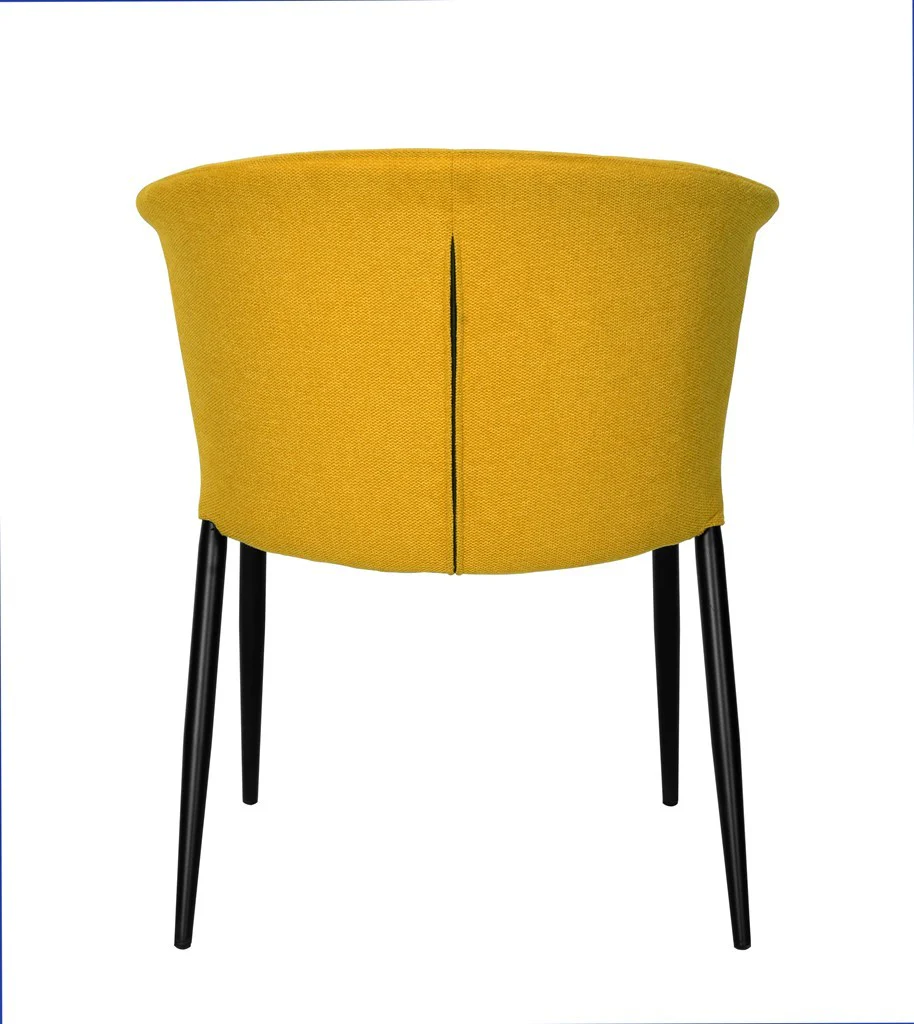 Chaise Nils tissu prémium chiné doux et métal noir- empilable - Image 19