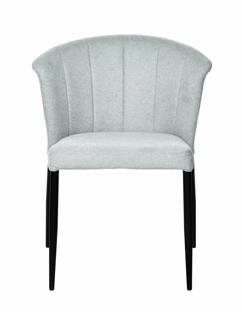 Chaise Nils tissu prémium chiné doux et métal noir- empilable - Image 26