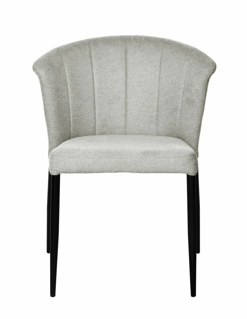 Chaise Nils tissu prémium chiné doux et métal noir- empilable - Image 3