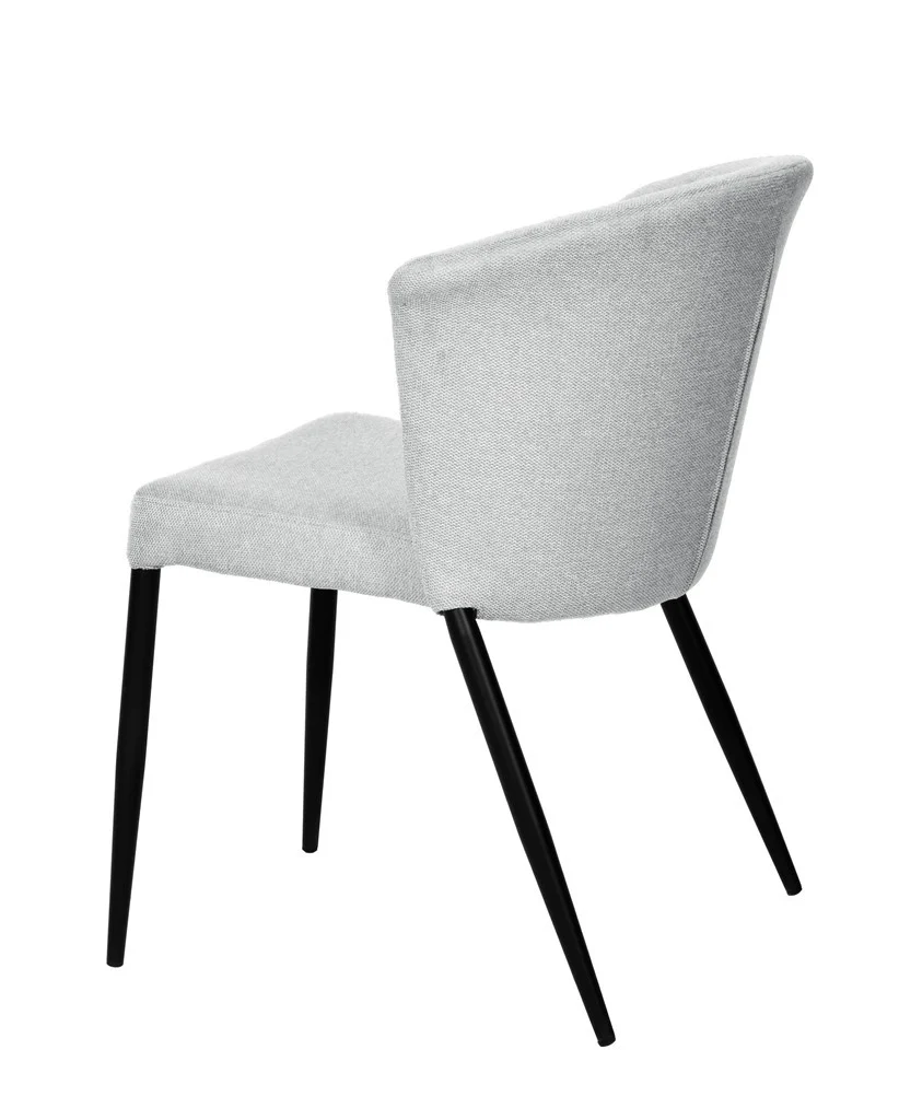 Chaise Nils tissu prémium chiné doux et métal noir- empilable - Image 30