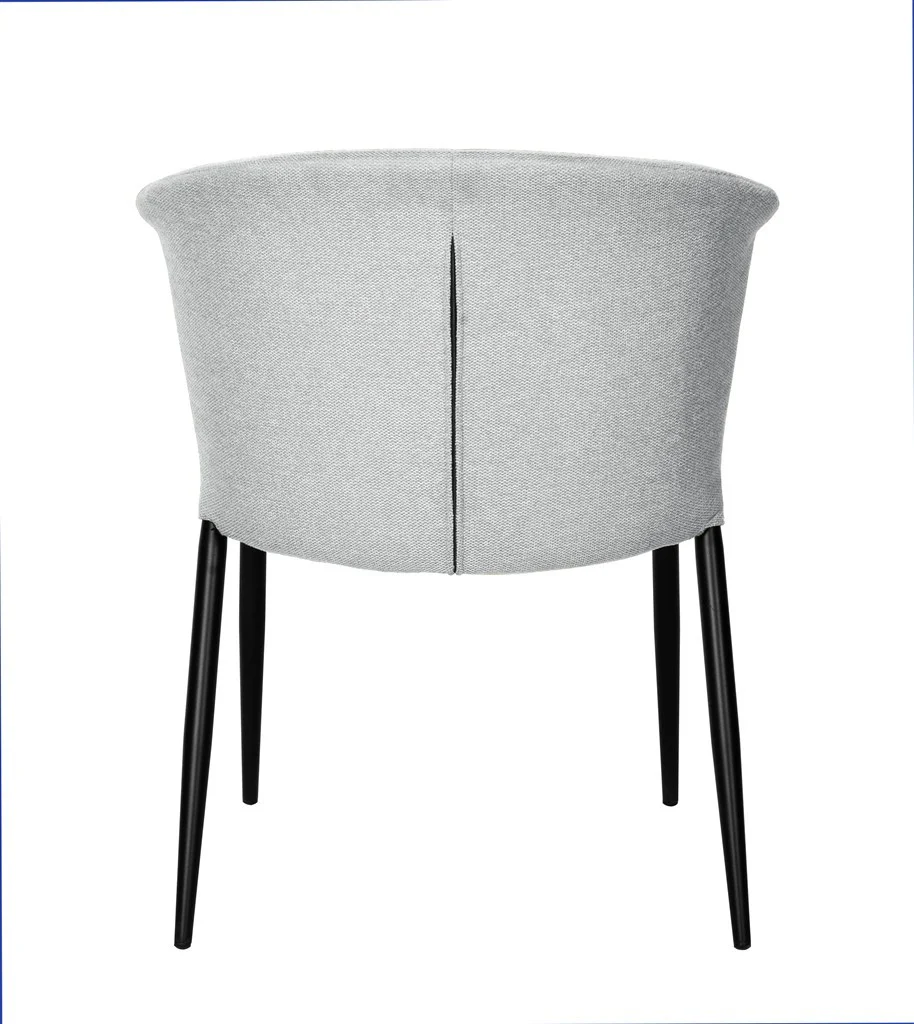 Chaise Nils tissu prémium chiné doux et métal noir- empilable - Image 31