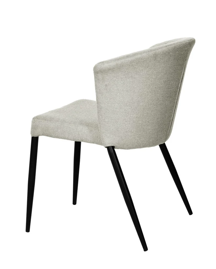 Chaise Nils tissu prémium chiné doux et métal noir- empilable - Image 6