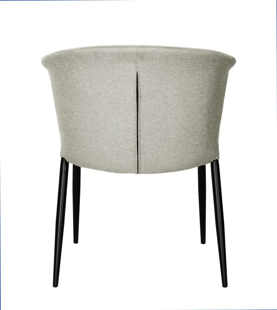Chaise Nils tissu prémium chiné doux et métal noir- empilable - Image 7