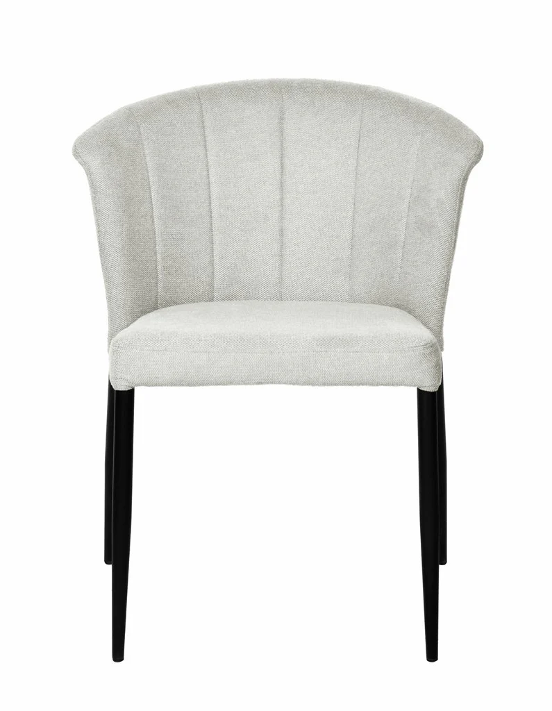 Chaise Nils tissu prémium chiné doux et métal noir- empilable - Image 8