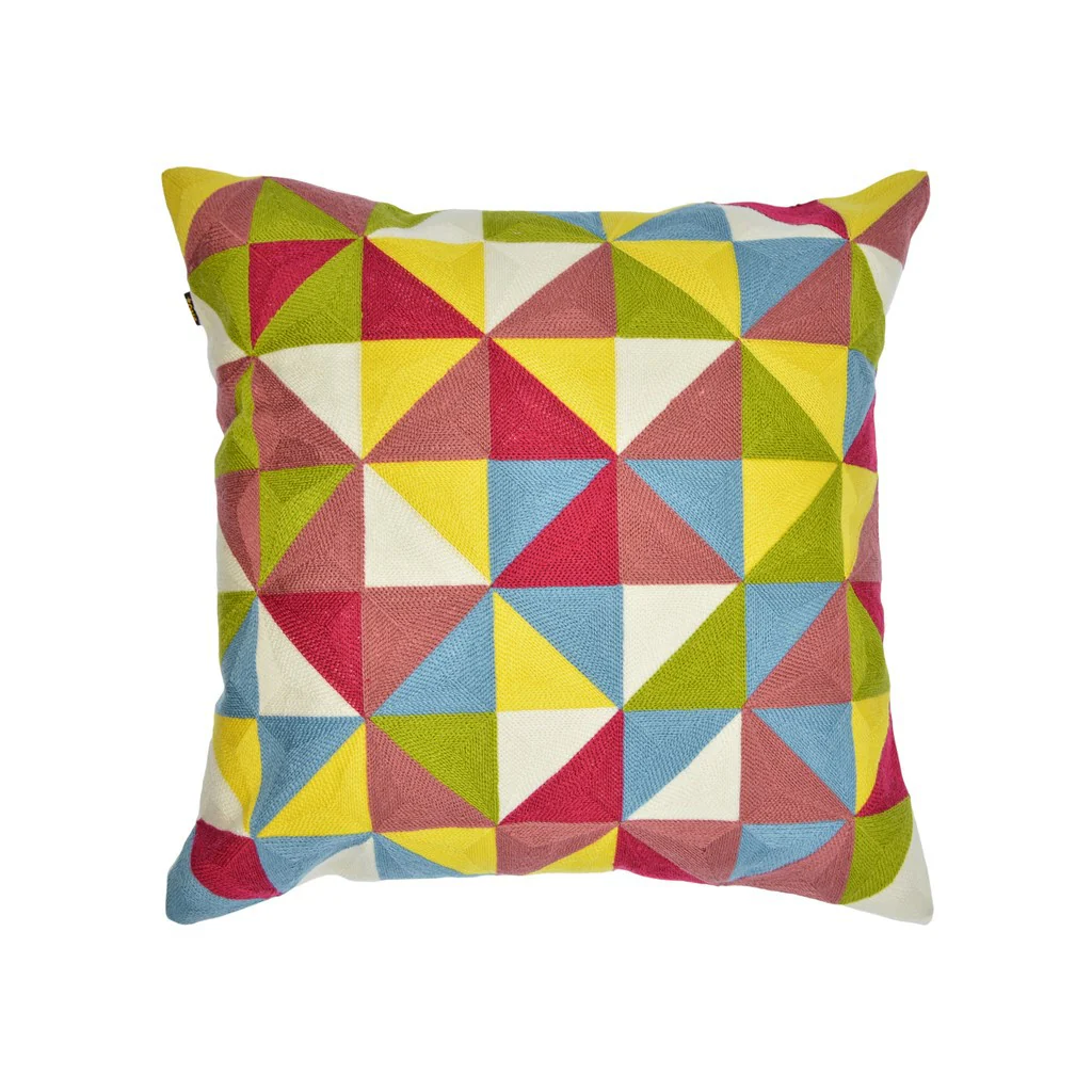 Coussin Déco avec broderie déhoussable 45x45cm + rembourrage 3 couleurs - Image 3