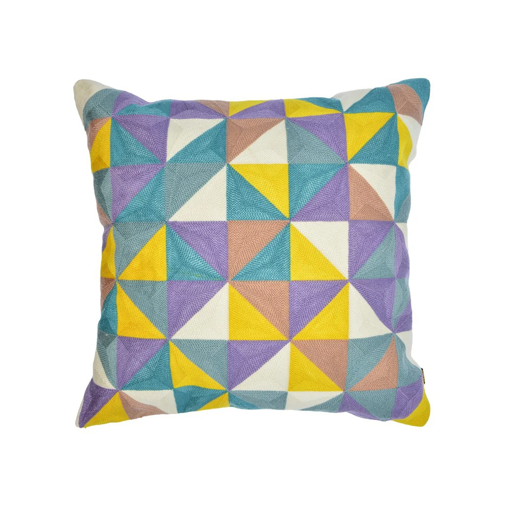 Coussin Déco avec broderie déhoussable 45x45cm + rembourrage 3 couleurs - Image 4