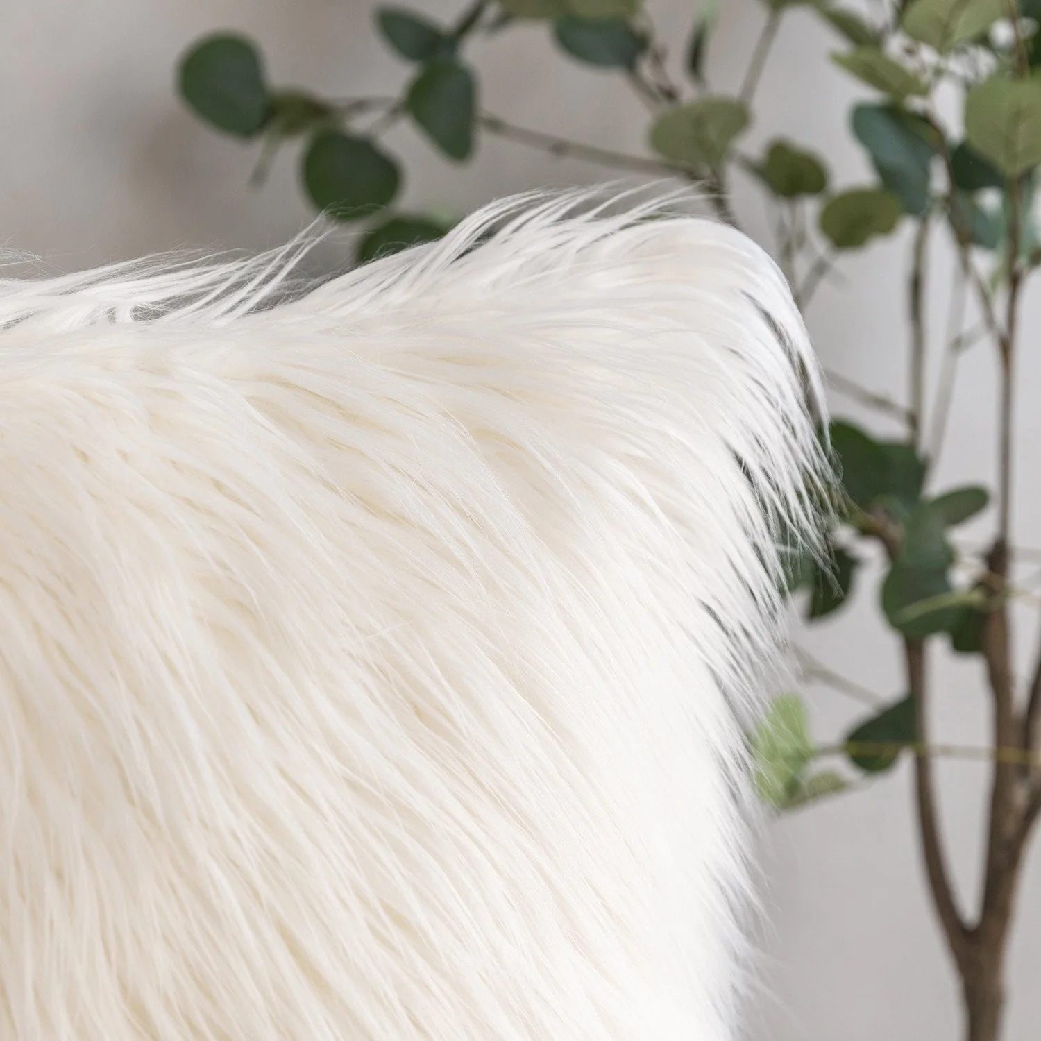 Coussin fourrure uni à poils longs, 45x45CM - SHAGGY - Image 9