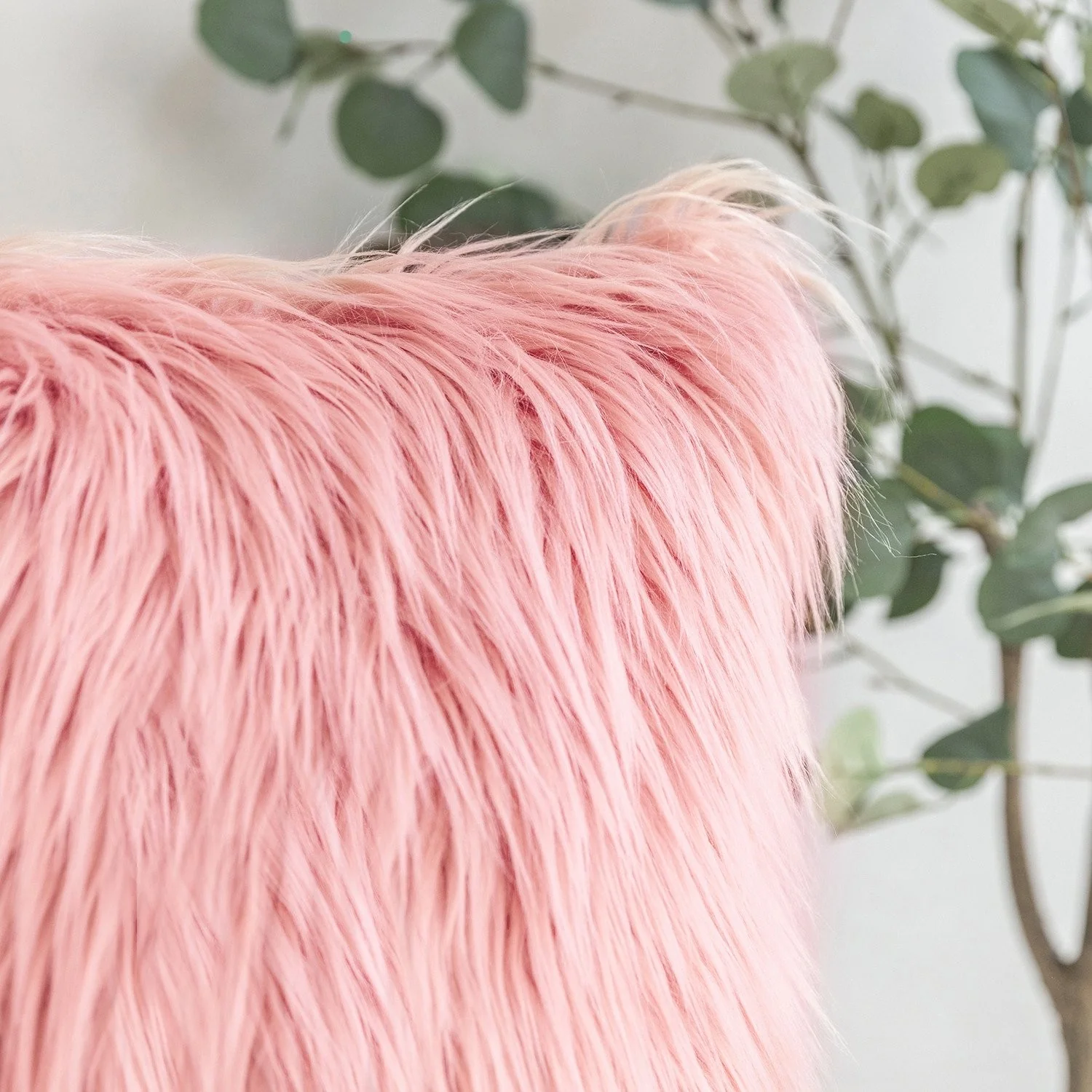 Coussin fourrure uni à poils longs, 45x45CM - SHAGGY - Image 8