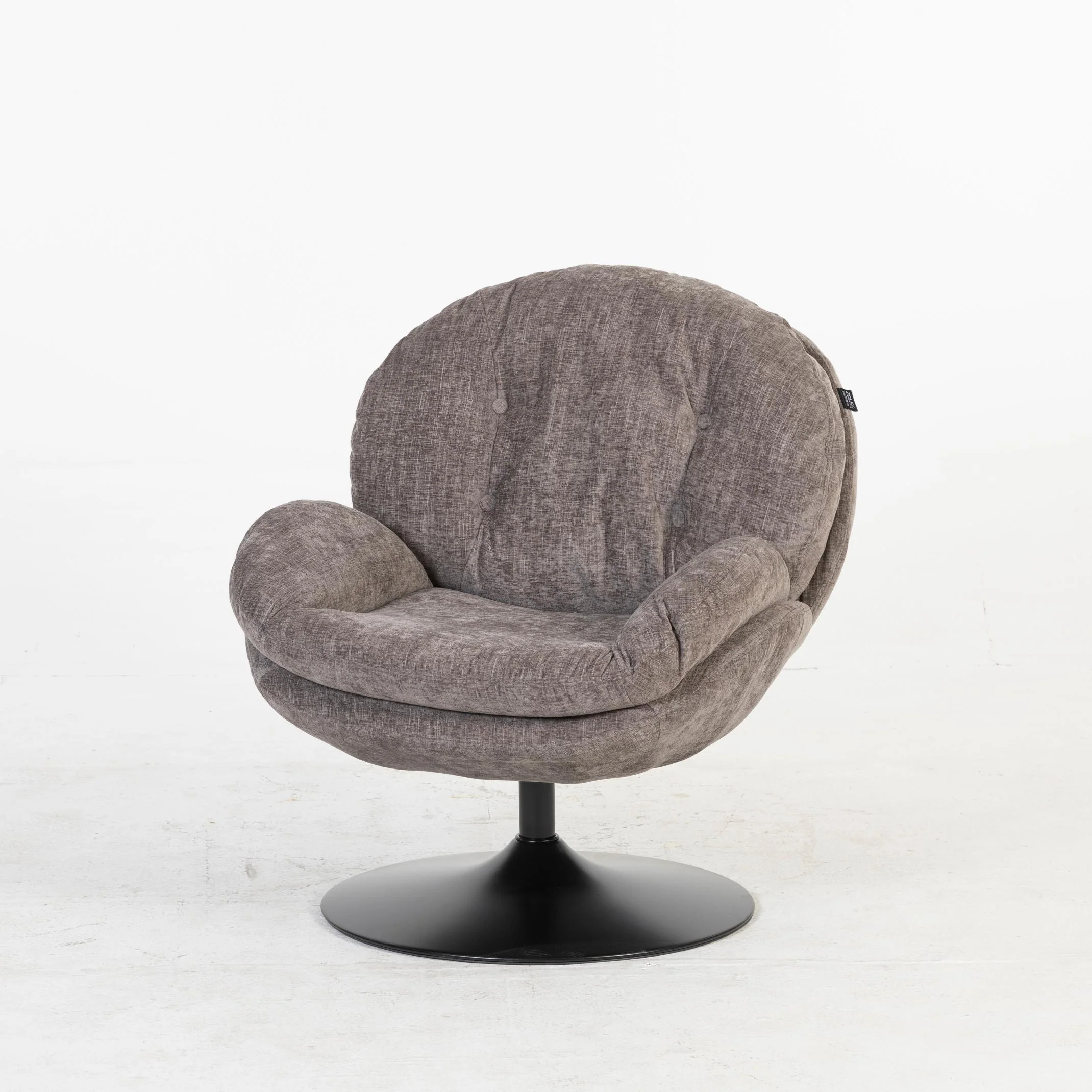 Milo Fauteuil rond design pivotant en tissu haute qualité, 85x70xH89CM - Image 4