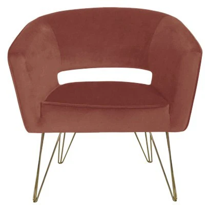 Fauteuil d'appoint en velours anti tache pieds dorés-Mazio - Image 11