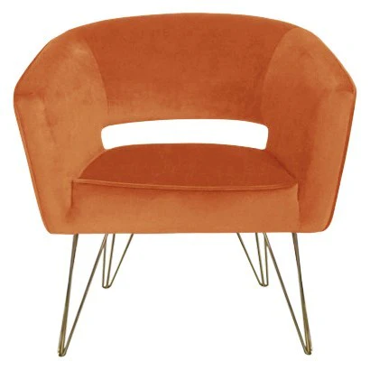 Fauteuil d'appoint en velours anti tache pieds dorés-Mazio - Image 13