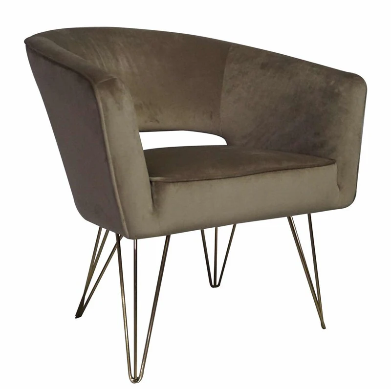 Fauteuil d'appoint en velours anti tache pieds dorés-Mazio - Image 16