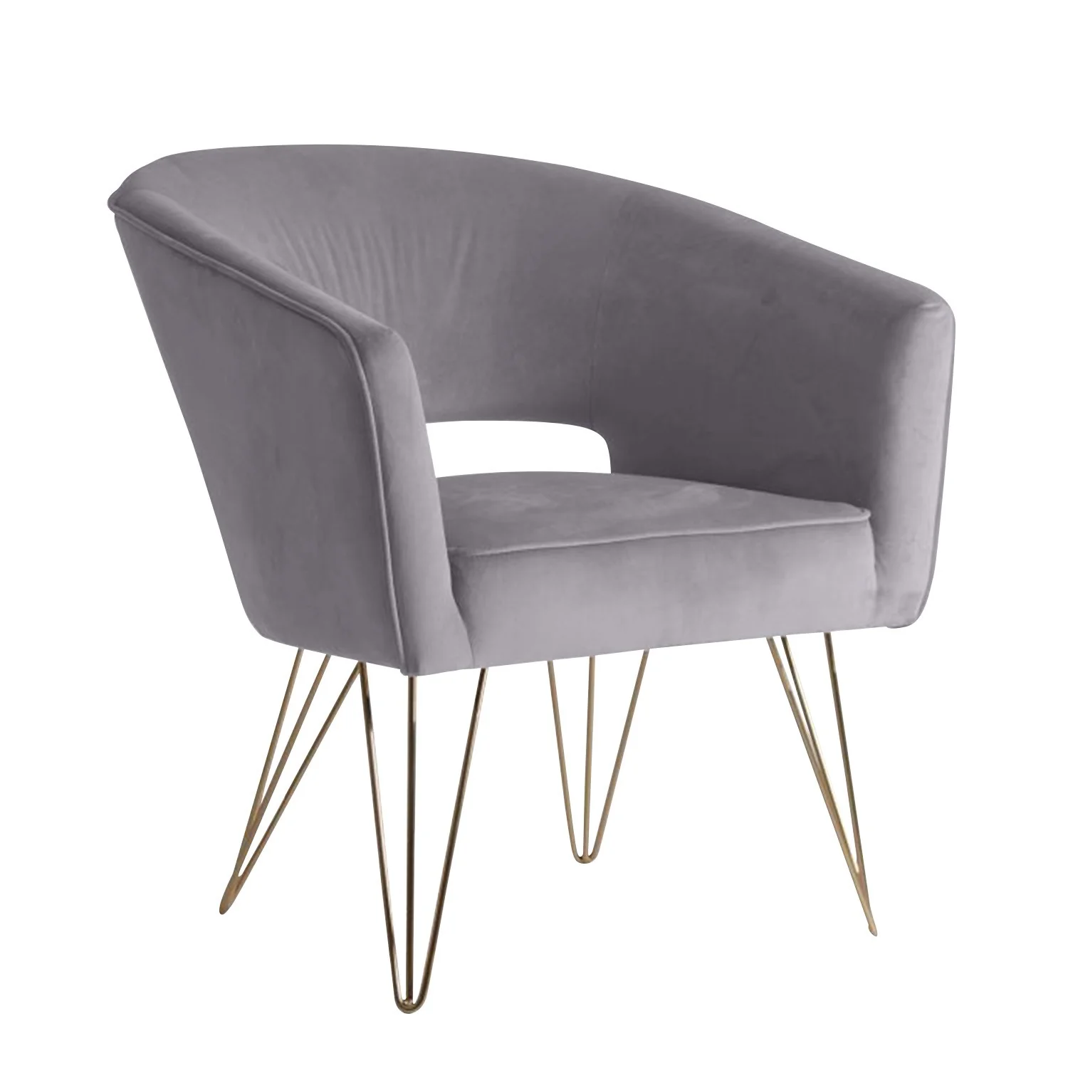 Fauteuil d'appoint en velours anti tache pieds dorés-Mazio - Image 23