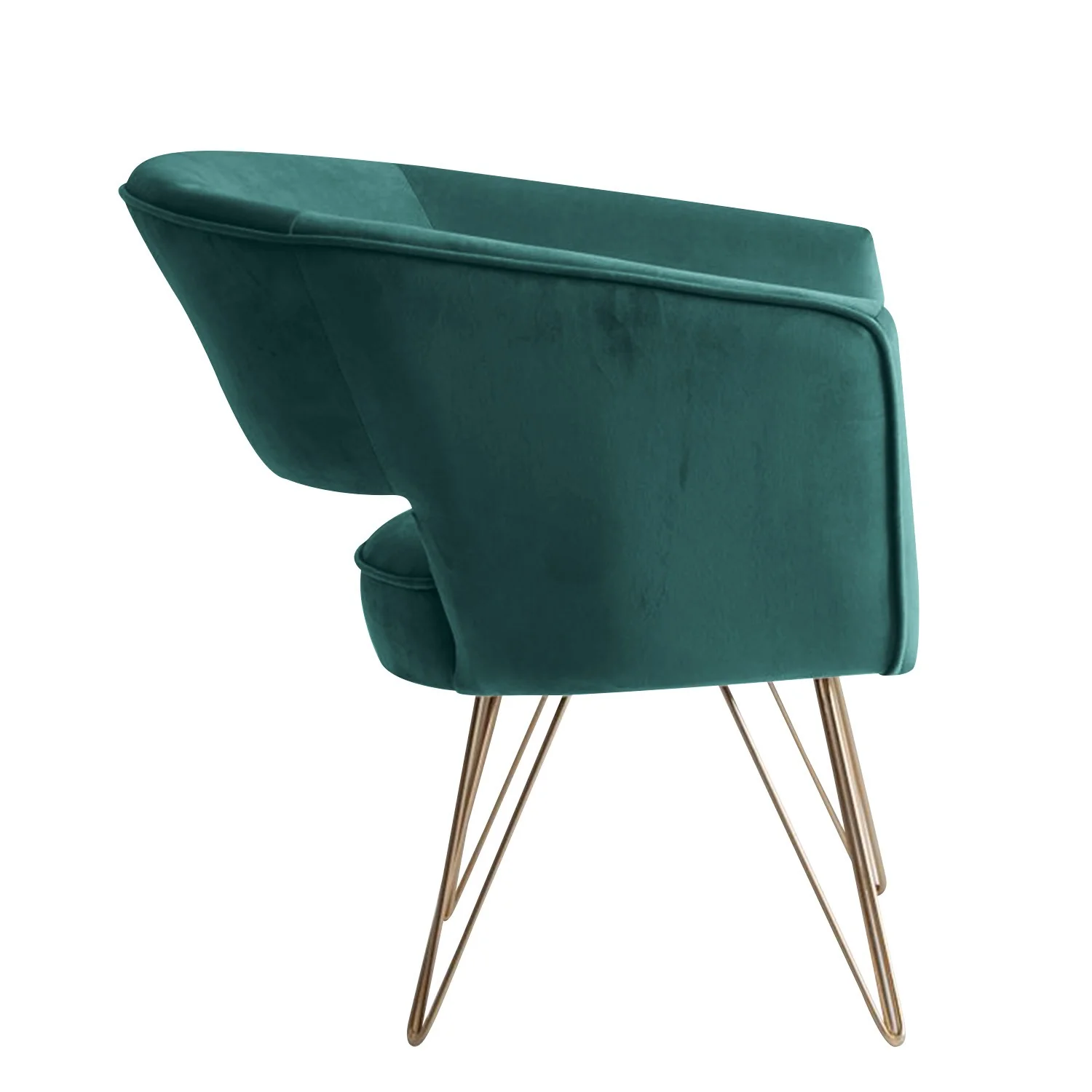 Fauteuil d'appoint en velours anti tache pieds dorés-Mazio - Image 24