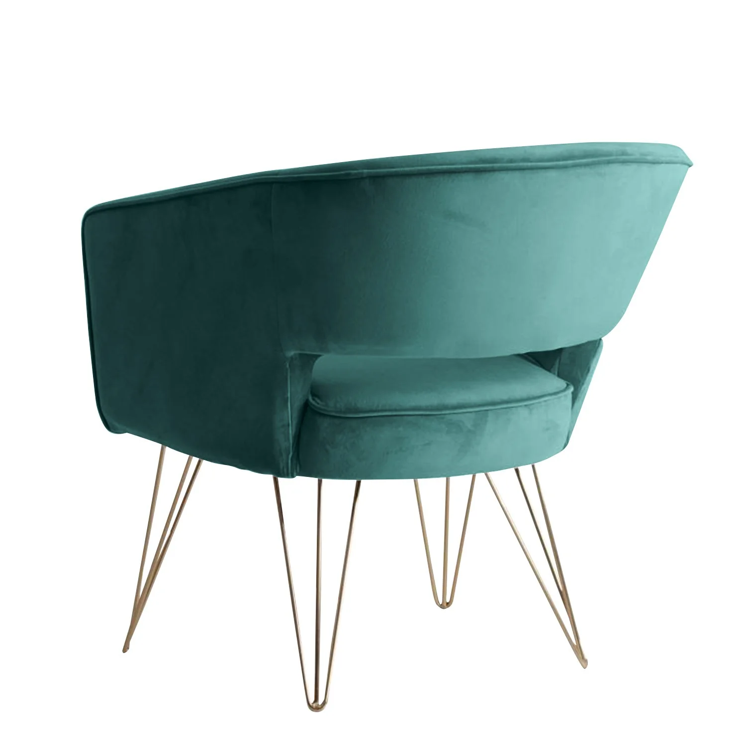 Fauteuil d'appoint en velours anti tache pieds dorés-Mazio - Image 26