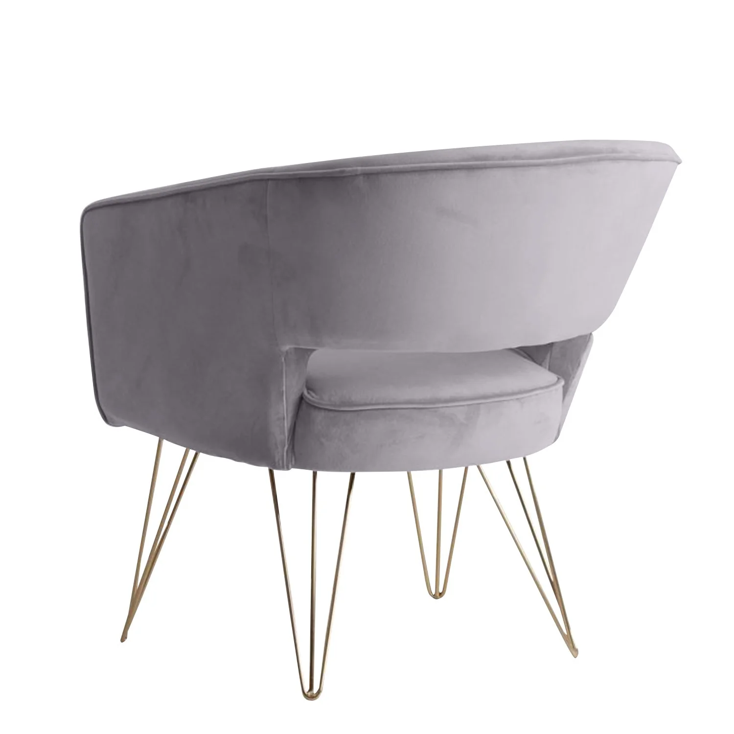 Fauteuil d'appoint en velours anti tache pieds dorés-Mazio - Image 27