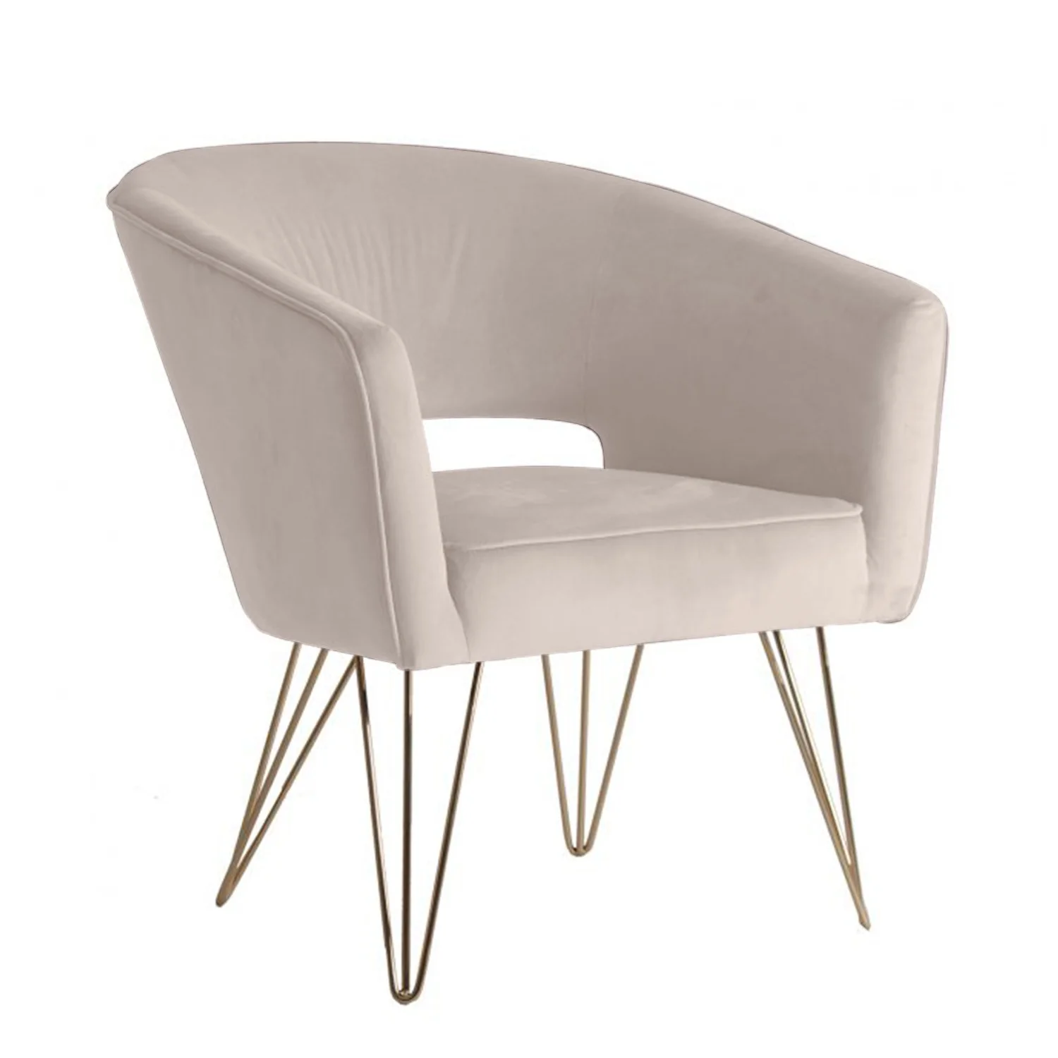 Fauteuil d'appoint en velours anti tache pieds dorés-Mazio - Image 37