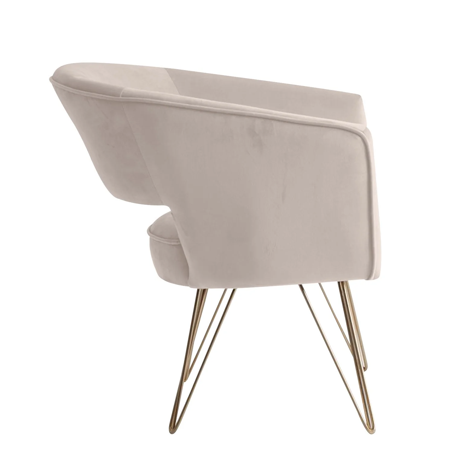 Fauteuil d'appoint en velours anti tache pieds dorés-Mazio - Image 42