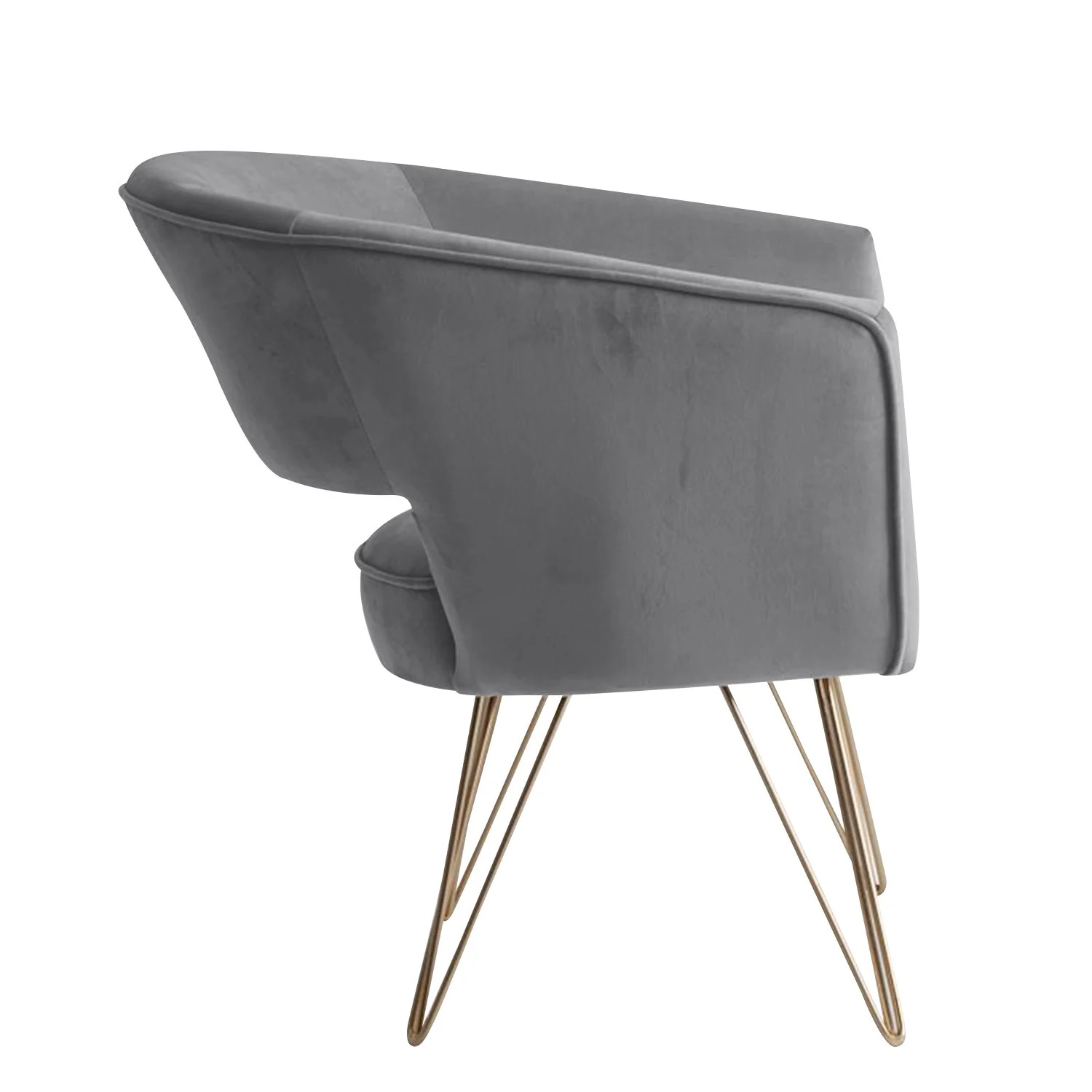 Fauteuil d'appoint en velours anti tache pieds dorés-Mazio - Image 43