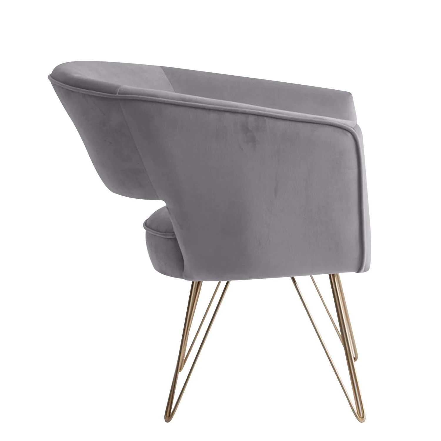 Fauteuil d'appoint en velours anti tache pieds dorés-Mazio - Image 45