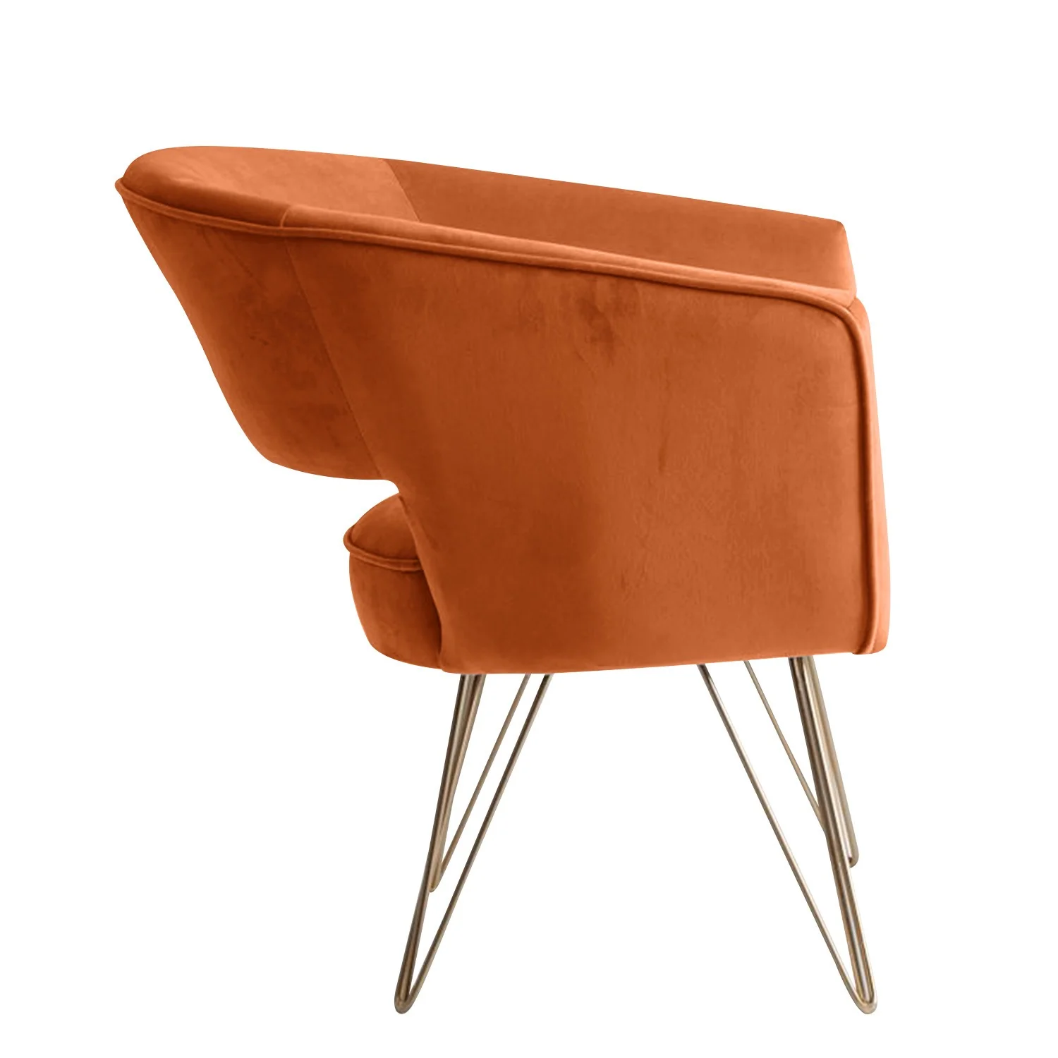 Fauteuil d'appoint en velours anti tache pieds dorés-Mazio - Image 46