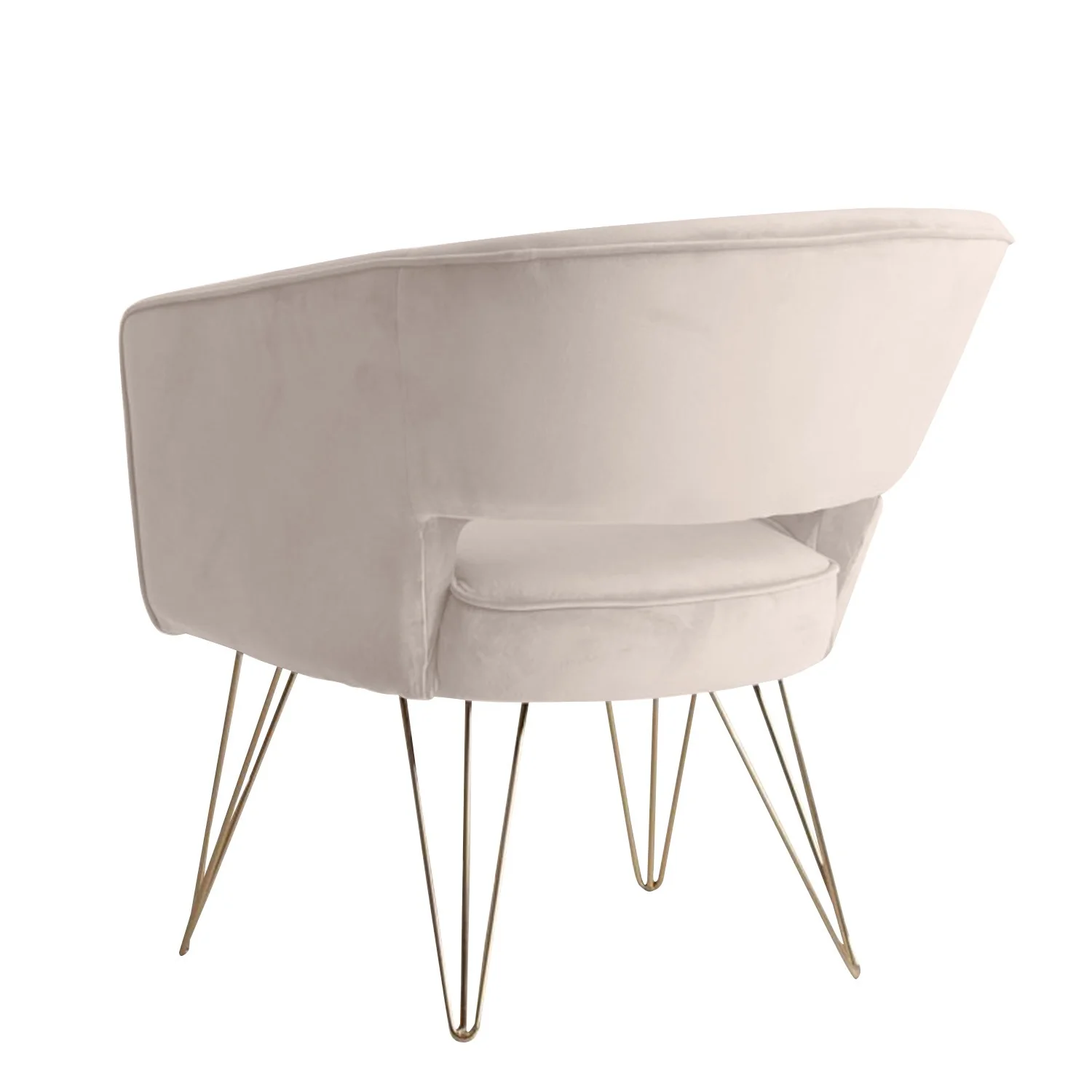 Fauteuil d'appoint en velours anti tache pieds dorés-Mazio - Image 47